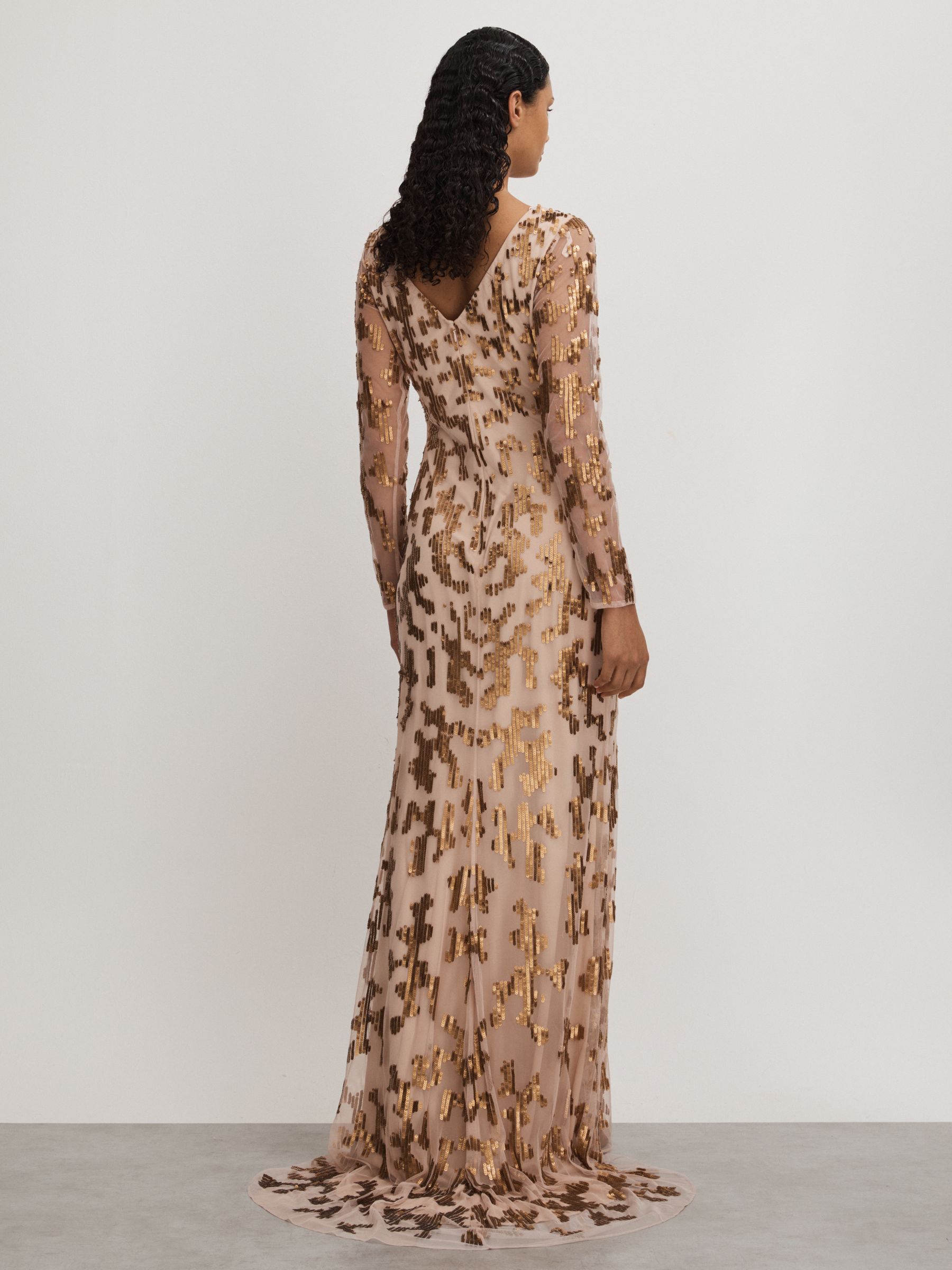 Beverly Nude Raishma Nude Embellished Asymmetric Maxi Dress - Image 4 of 5