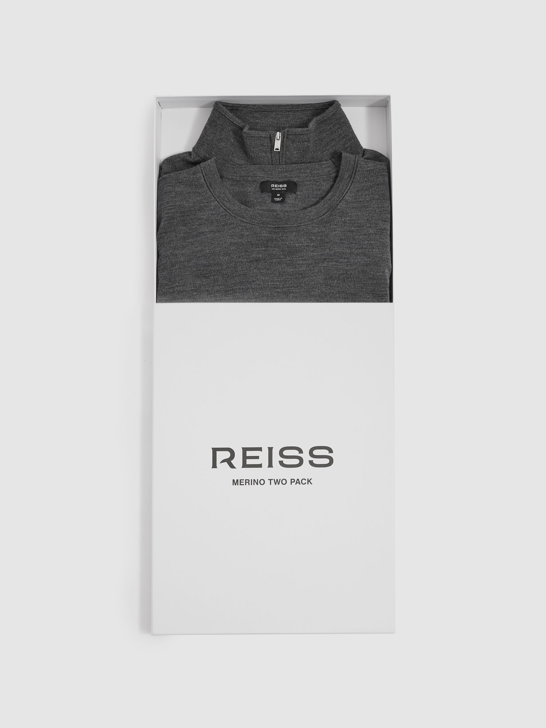 Pack of Two Merino Wool Jumpers in Derby Grey Marl - Image 1 of 5