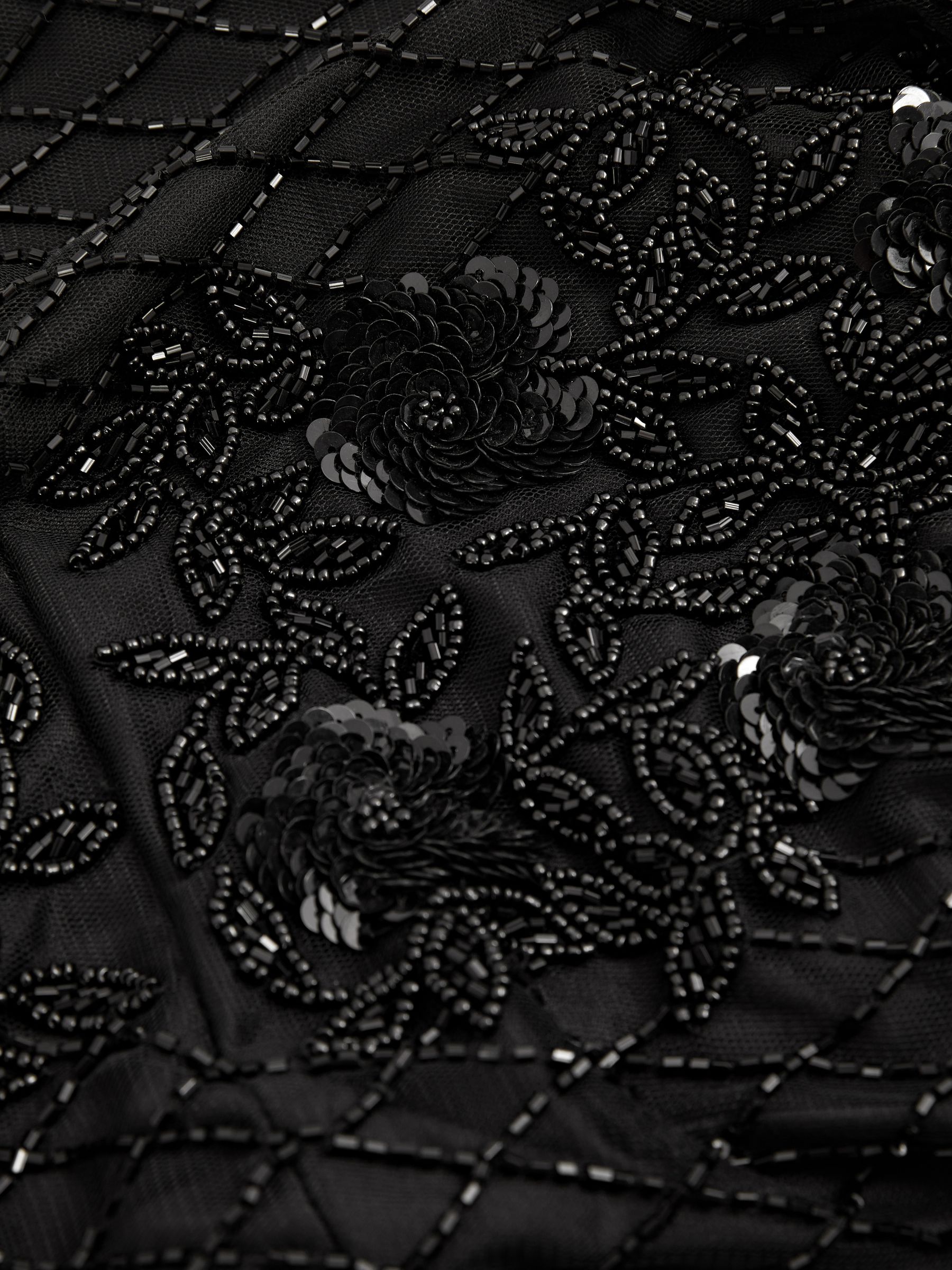 Vivienne Black Raishma Embellished Mesh Black Maxi Dress - image 5