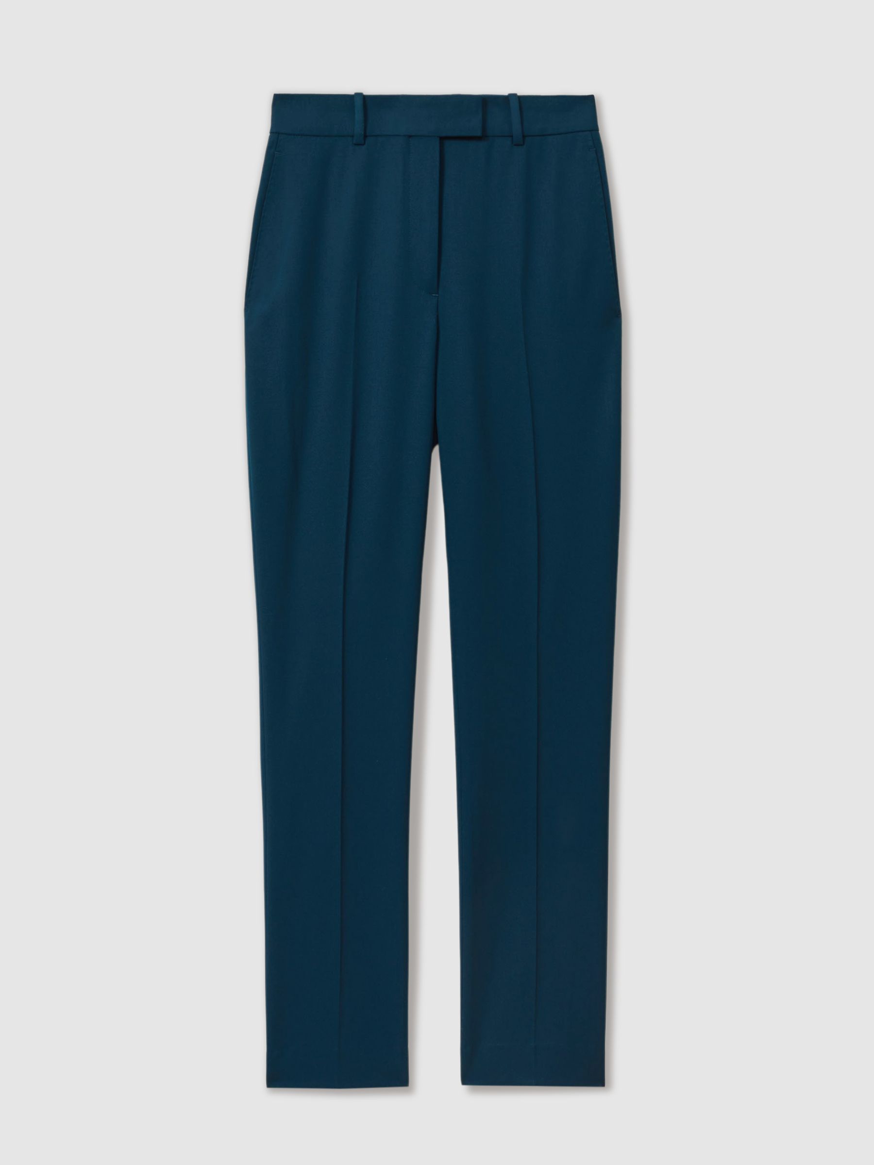 Slim Fit Wool Blend Suit Trousers in Teal - Image 2 of 6