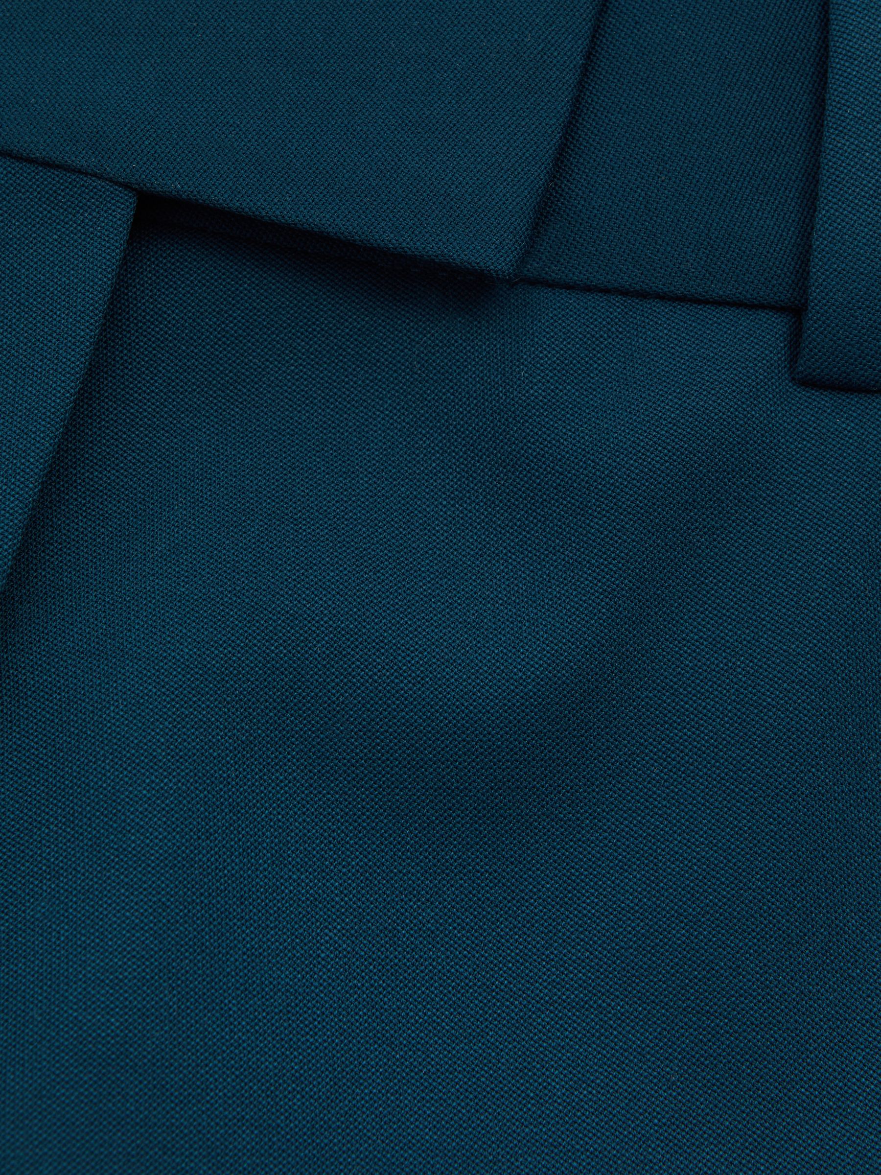 Slim Fit Wool Blend Suit Trousers in Teal - Image 6 of 6