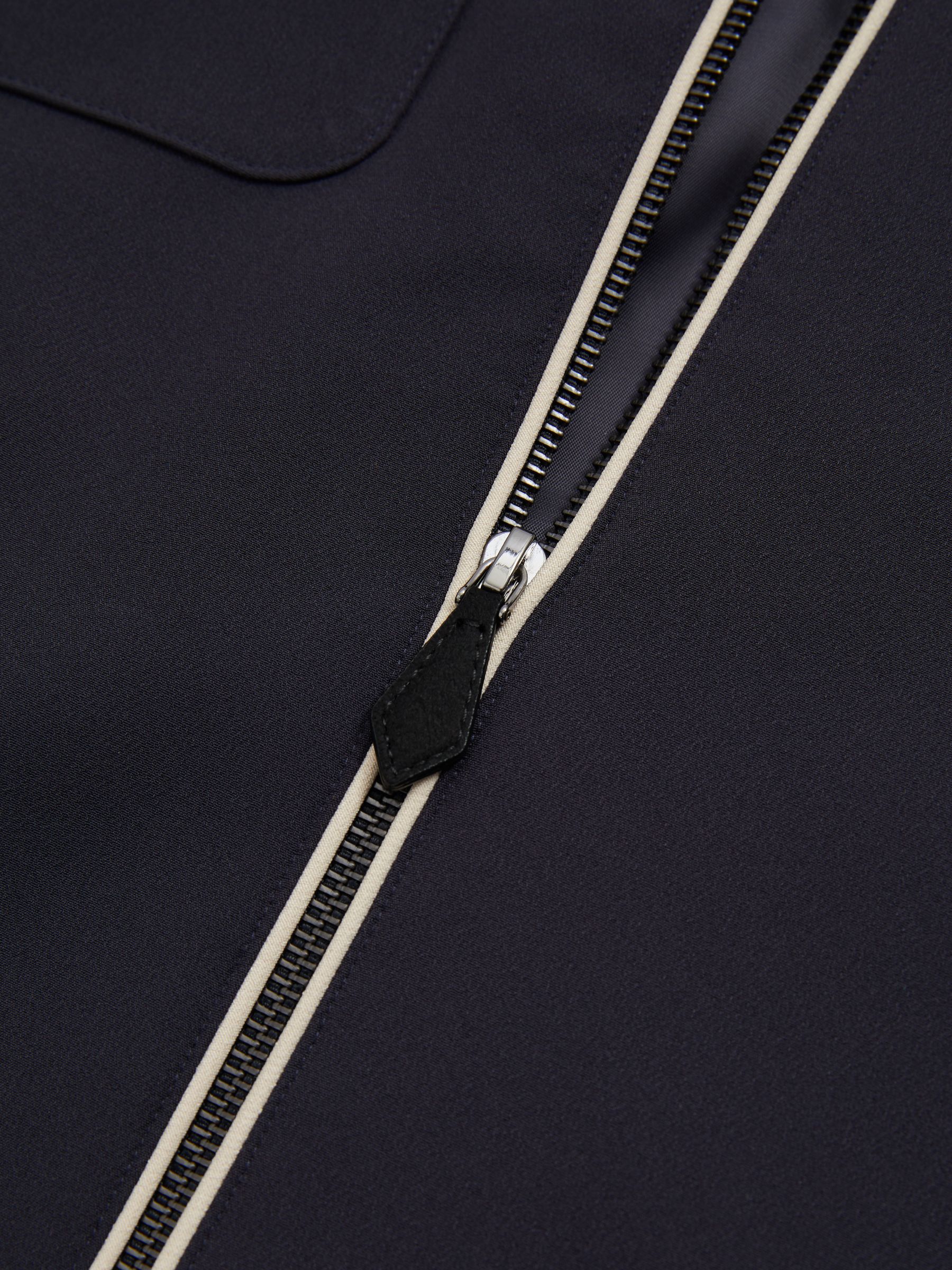 Relaxed Contrast Pipe Detail Jacket in Navy/Ivory Stripe - Image 6 of 6