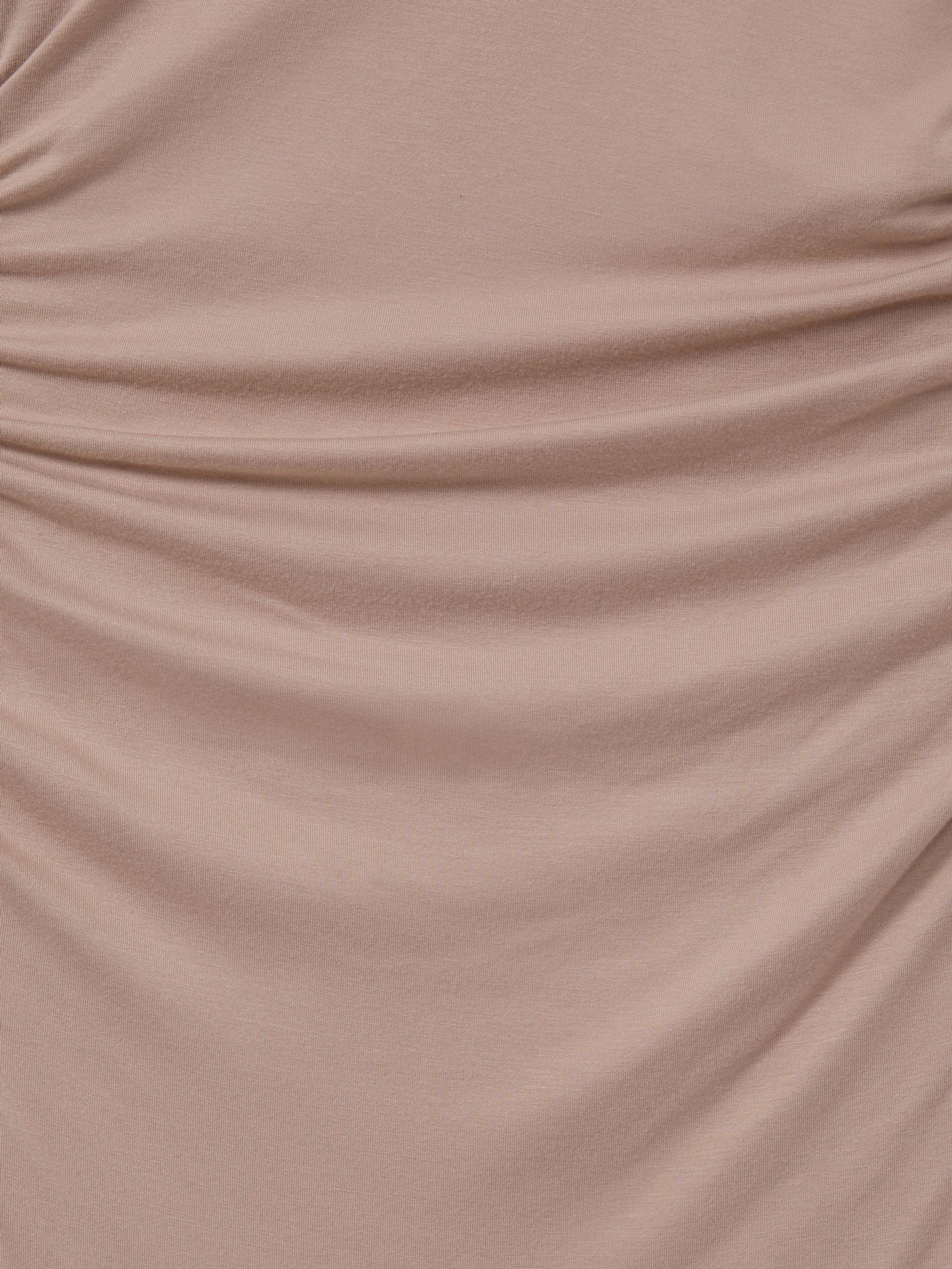 One-Shoulder Ruched-Jersey Midi Dress in Blush - image 3