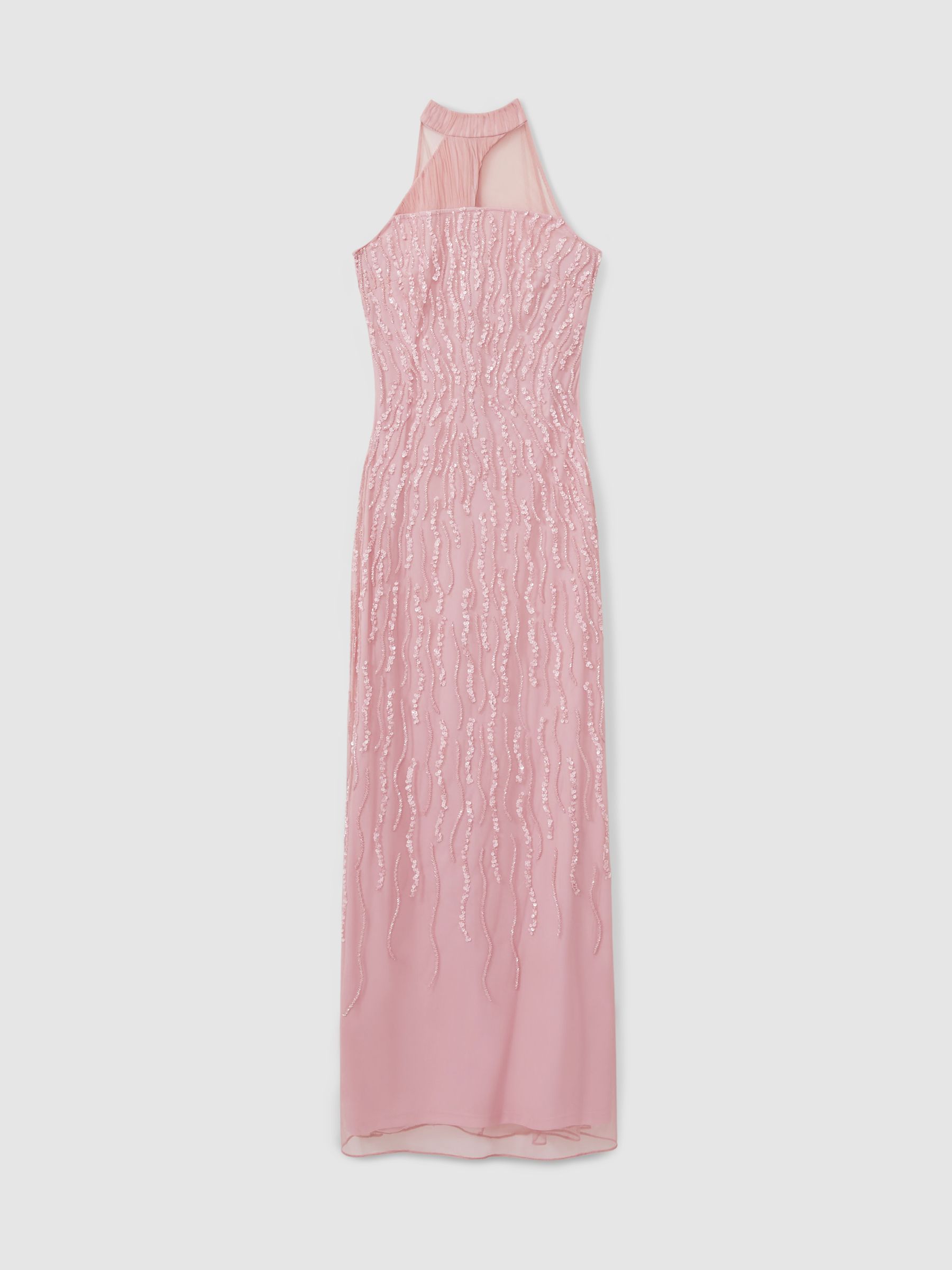 Holly Pink Raishma Pink Embellished Halter Neck Maxi Dress - Image 2 of 5