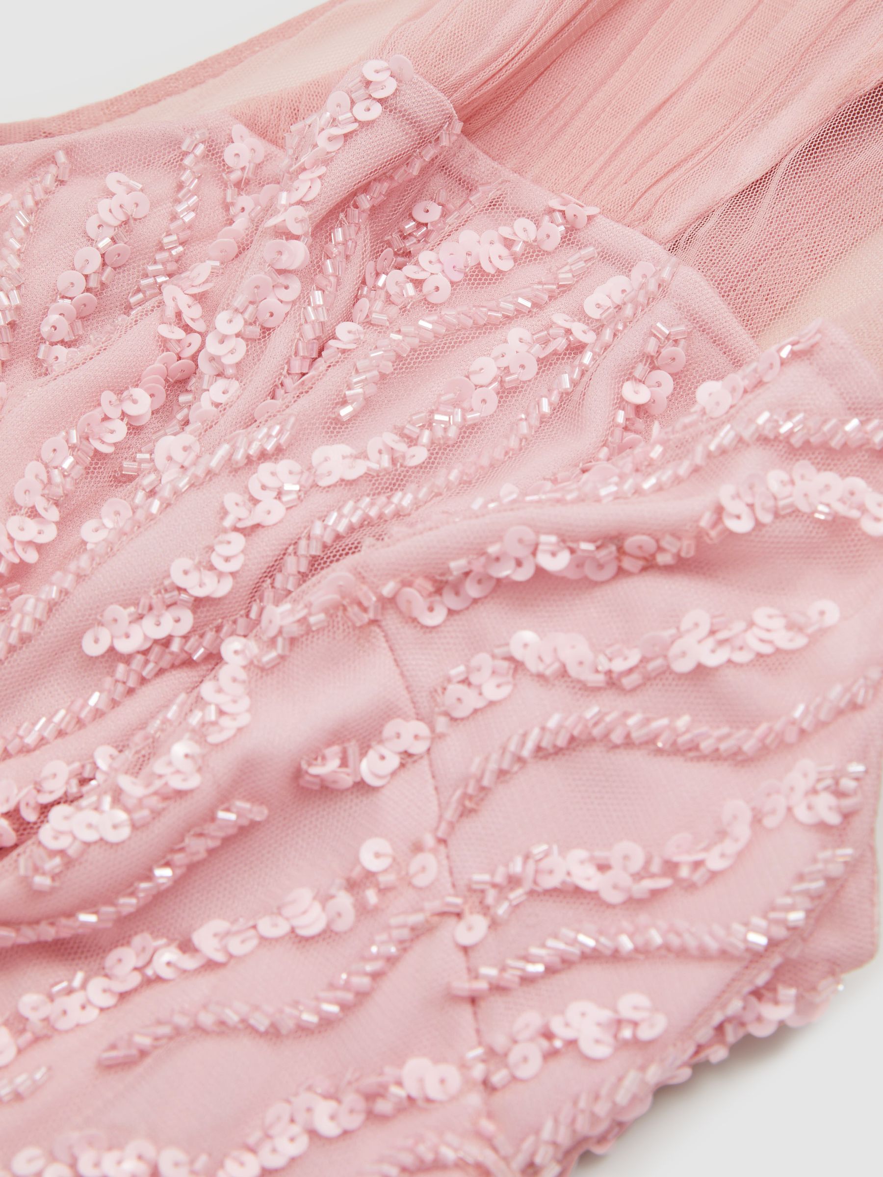 Holly Pink Raishma Pink Embellished Halter Neck Maxi Dress - Image 5 of 5