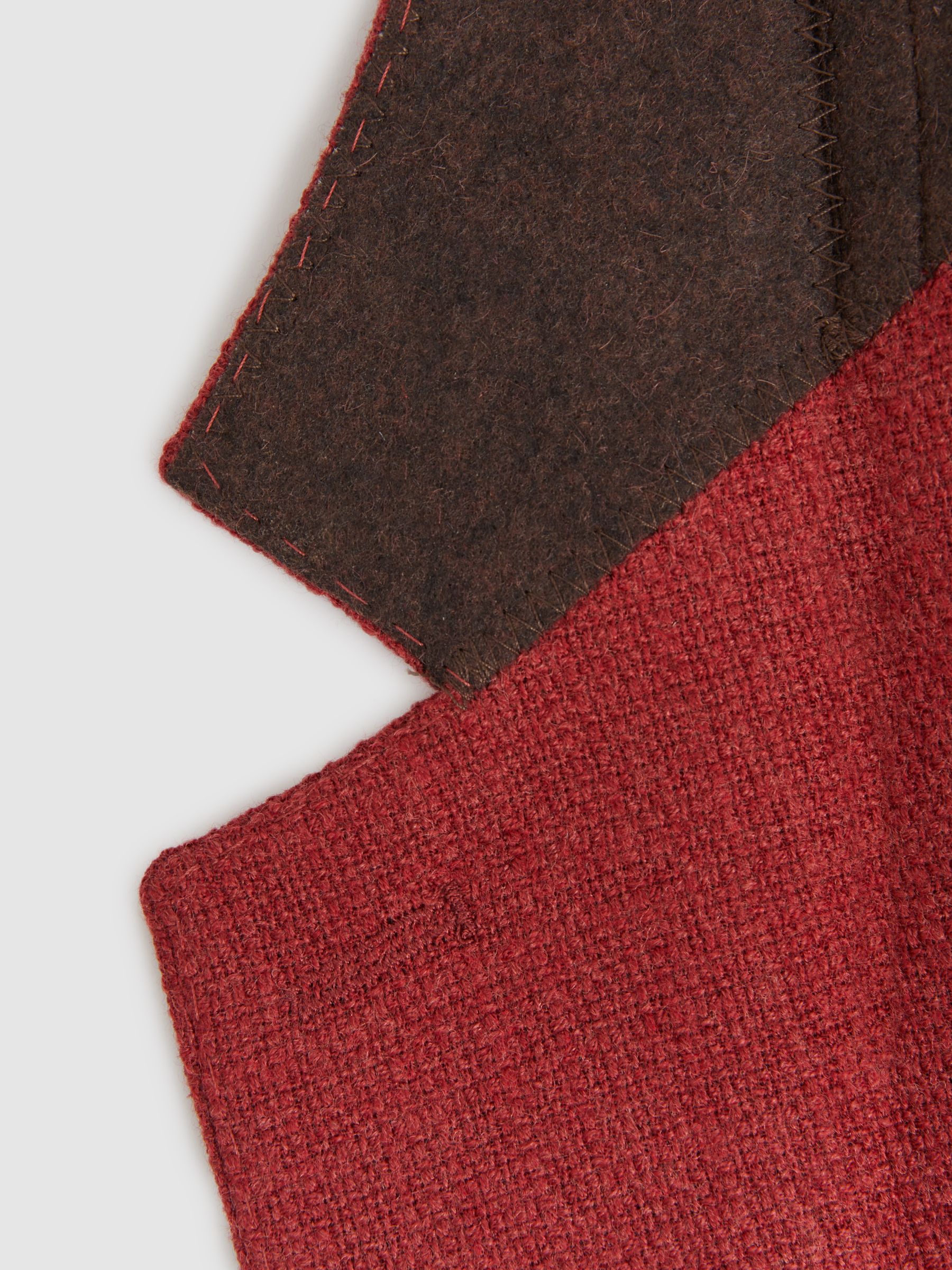 Single-Breasted Wool Blend Blazer Slim Fit in Rust Red - Image 6 of 7