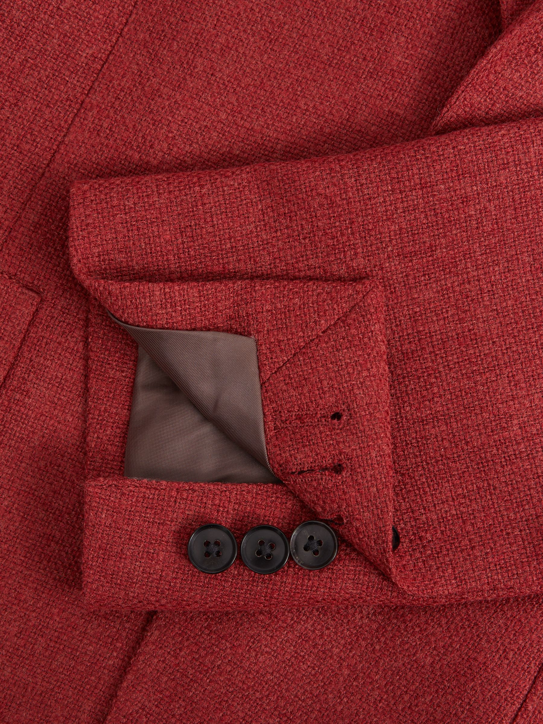 Single-Breasted Wool Blend Blazer Slim Fit in Rust Red - Image 7 of 7