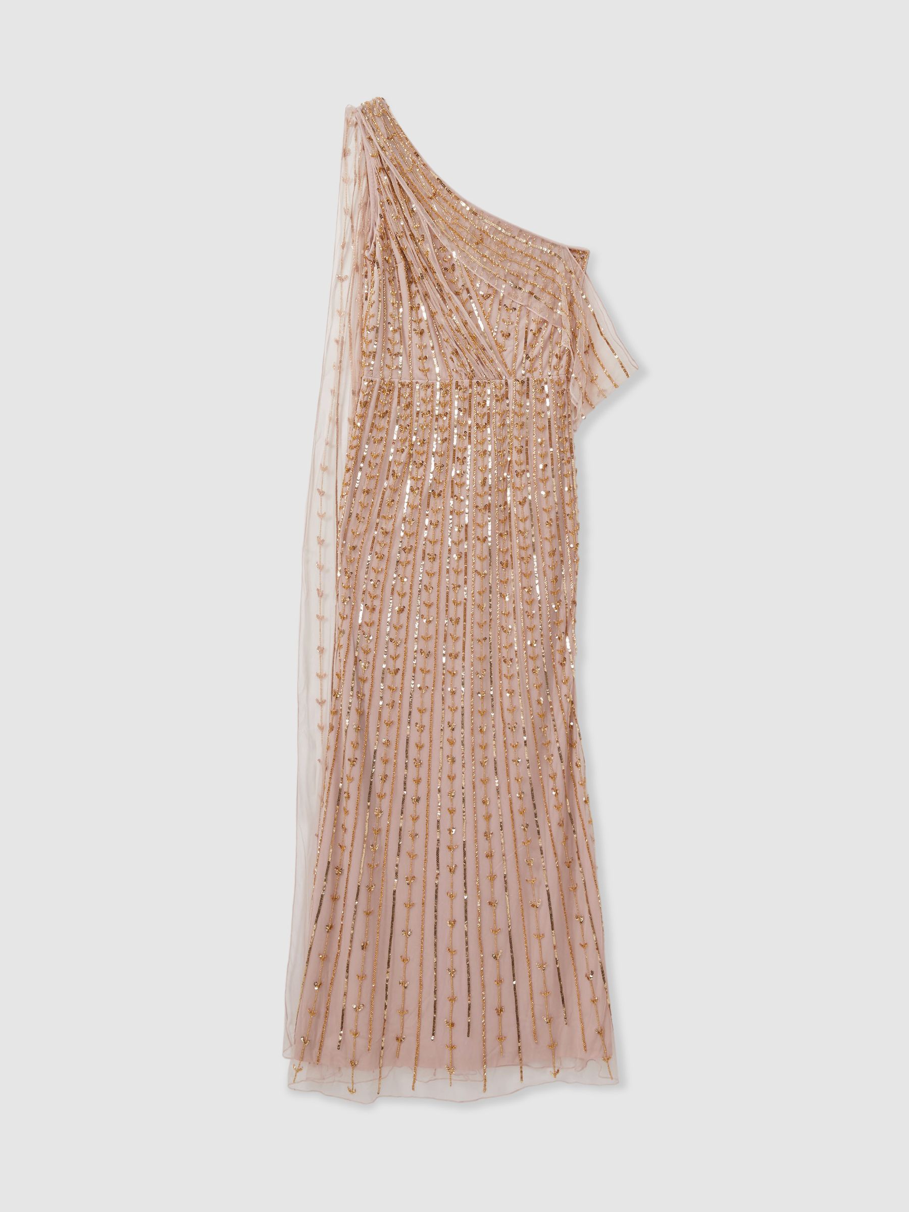 Raishma Embellished Off-The-Shoulder Maxi Dress in Nude - Image 2 of 5