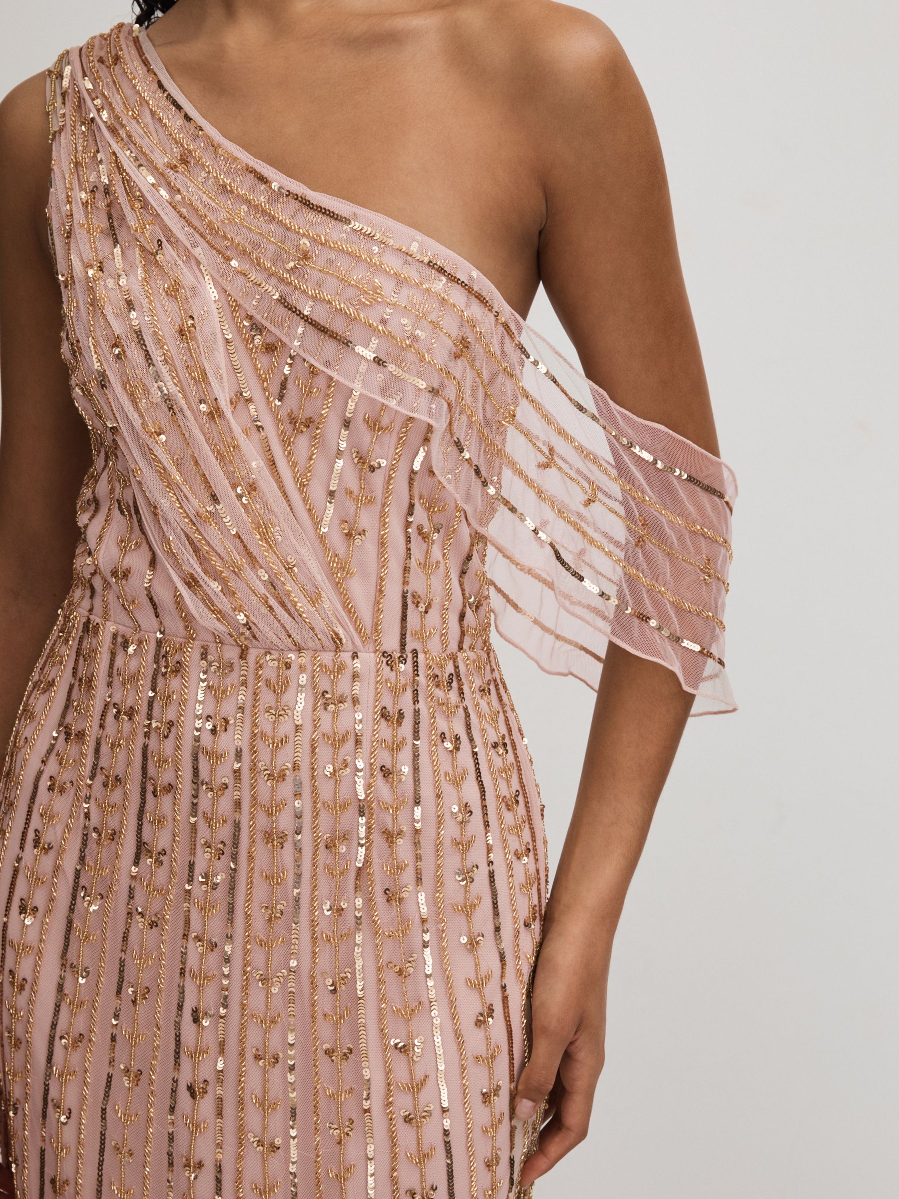 Raishma Embellished Off-The-Shoulder Maxi Dress in Nude - Image 3 of 5