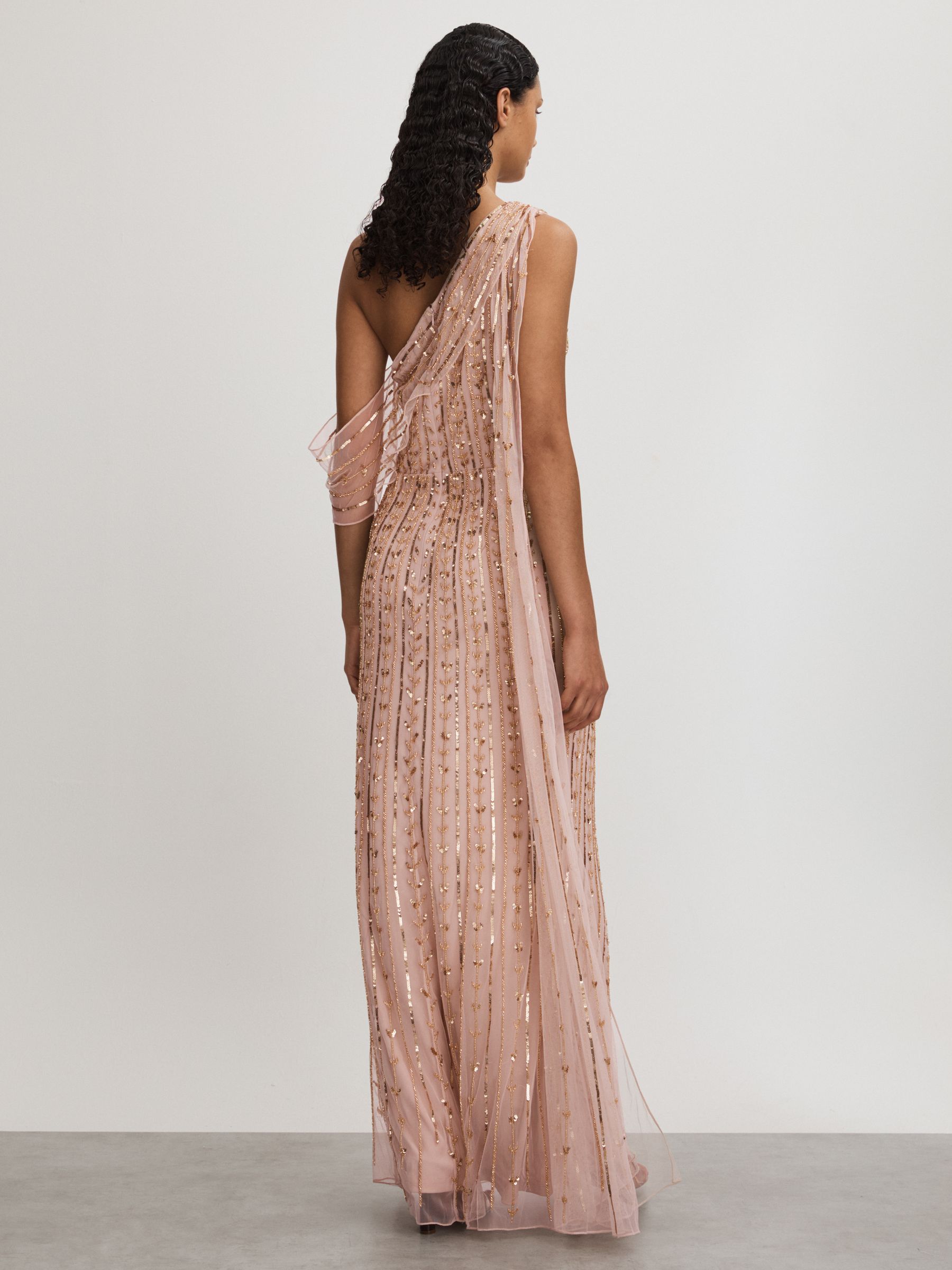 Raishma Embellished Off-The-Shoulder Maxi Dress in Nude - Image 4 of 5