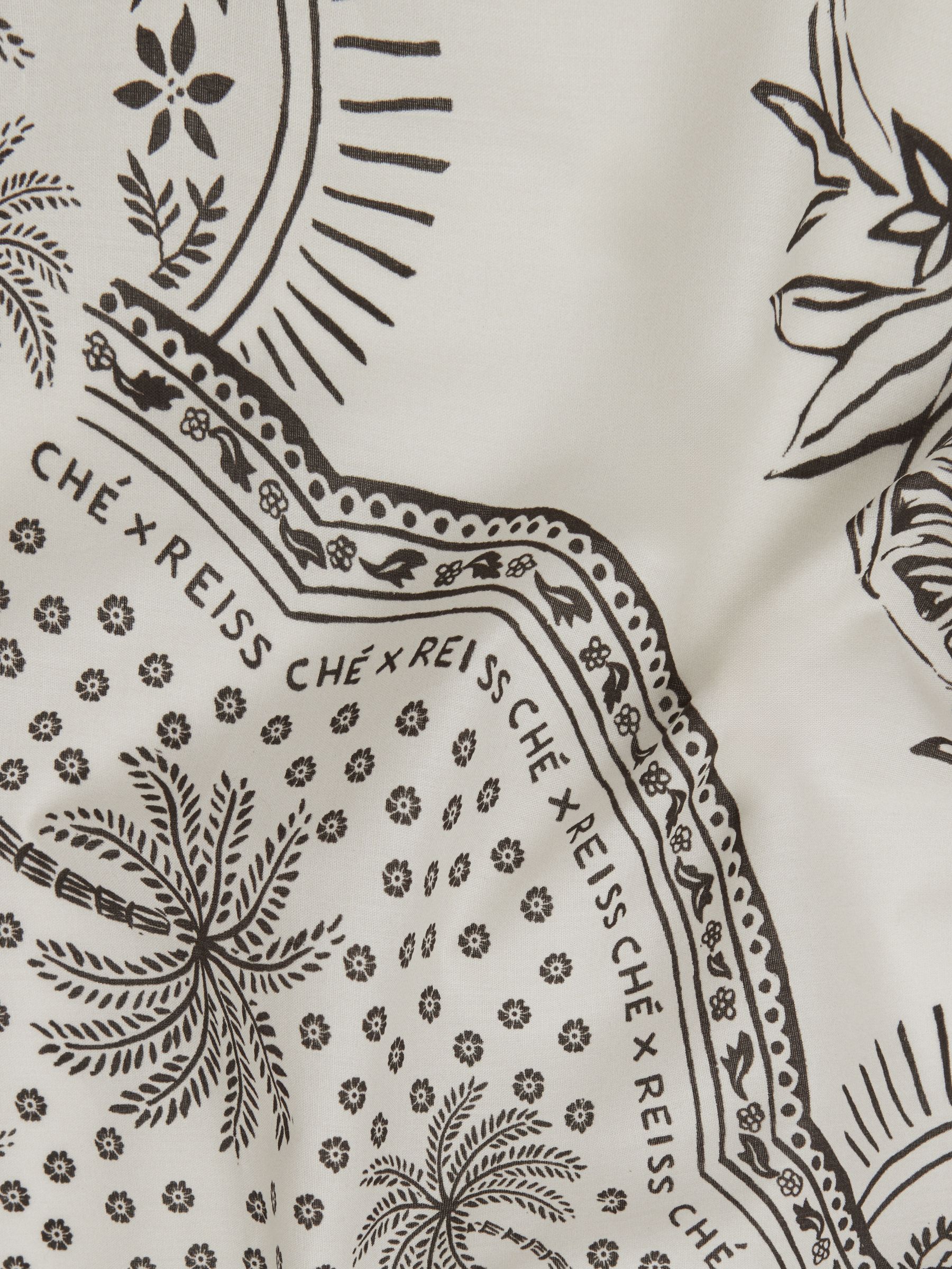 Reiss | Ché Cotton Paisley Print Bandana in Champagne/Brown - Image 4 of 4