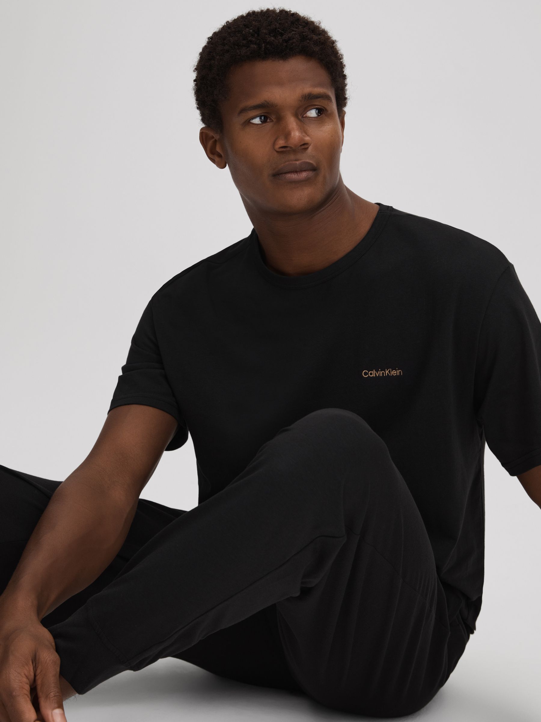 Calvin Klein Underwear T-Shirt and Joggers Set in Black - Image 3 of 6