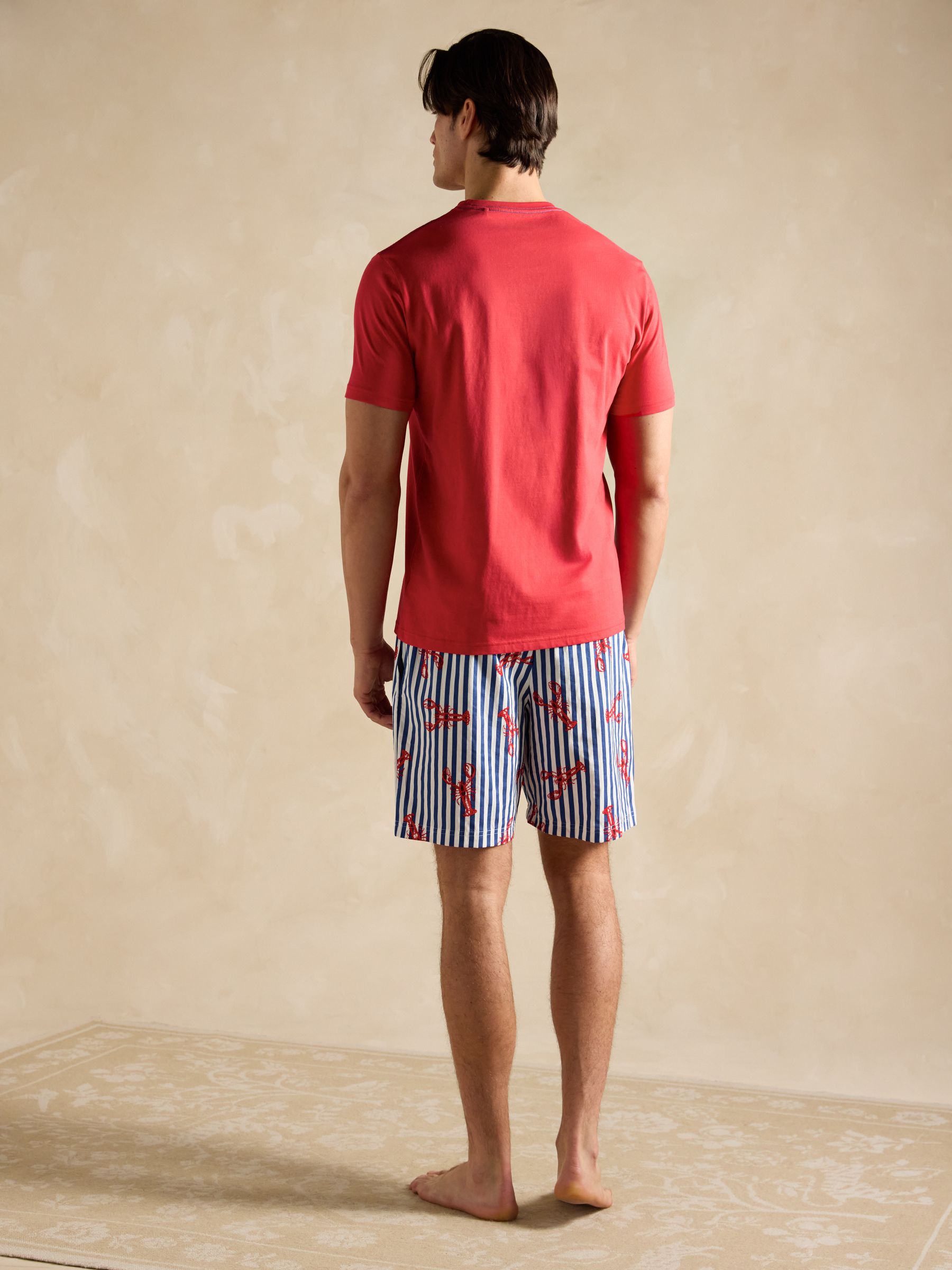 Harford Red Short Sleeve Top & Pyjama Set With Packable Travel Bag - Image 2 of 8