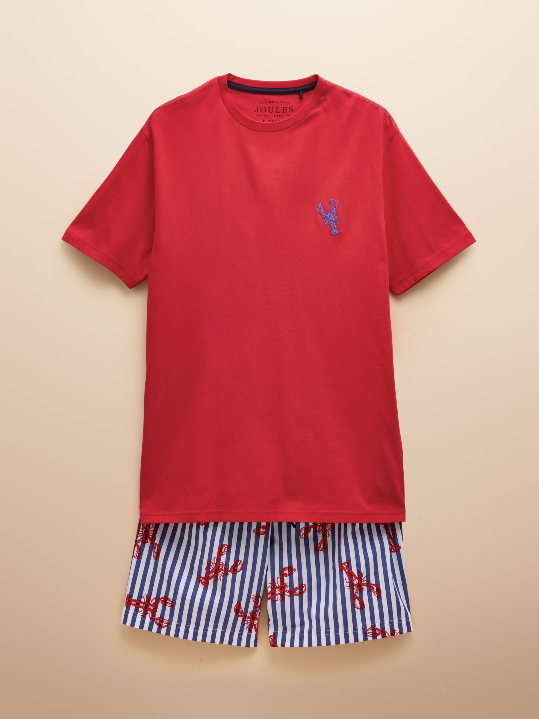 Harford Red Short Sleeve Top & Pyjama Set With Packable Travel Bag - Image 7 of 8
