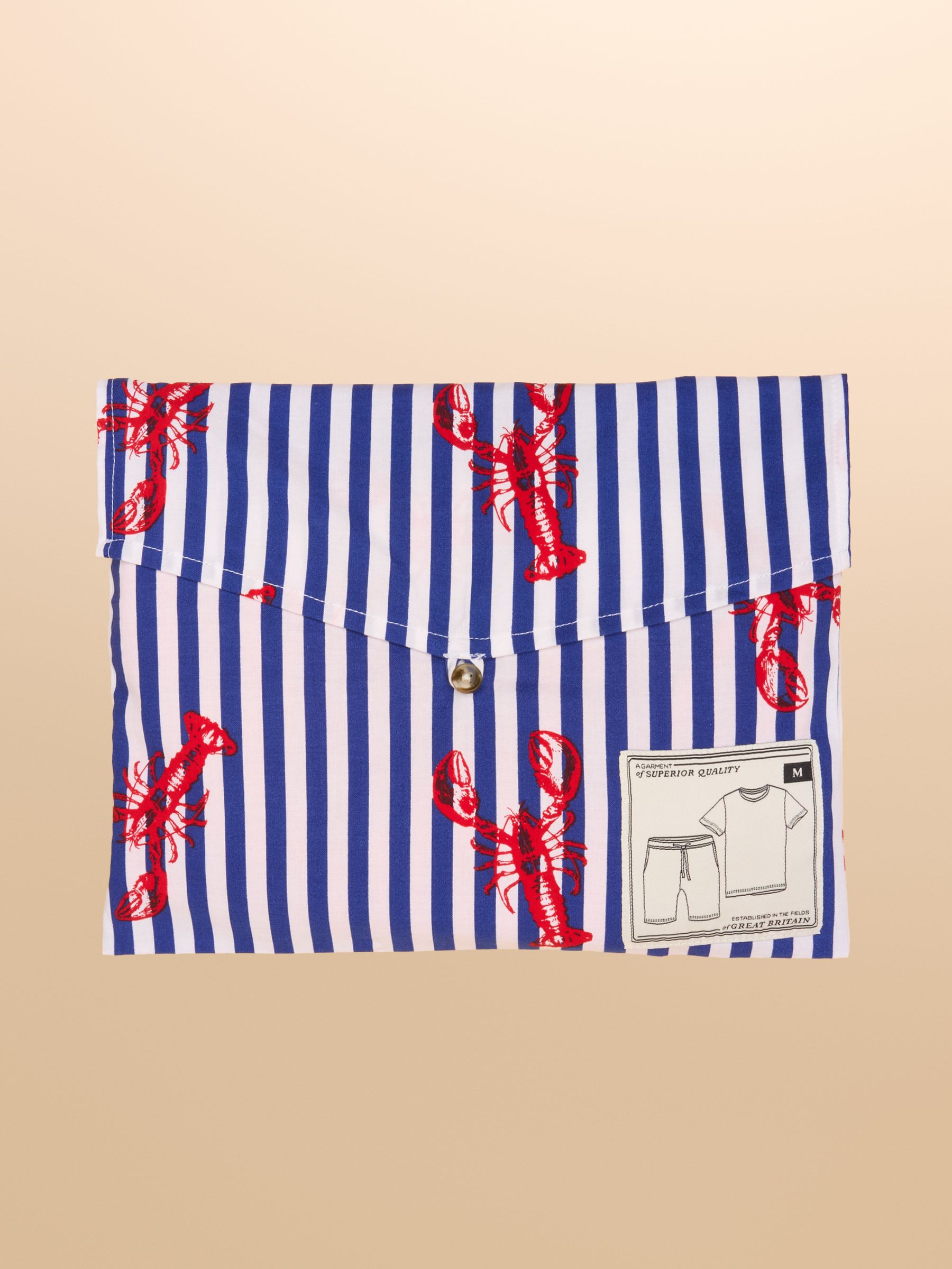 Harford Red Short Sleeve Top & Pyjama Set With Packable Travel Bag - Image 8 of 8