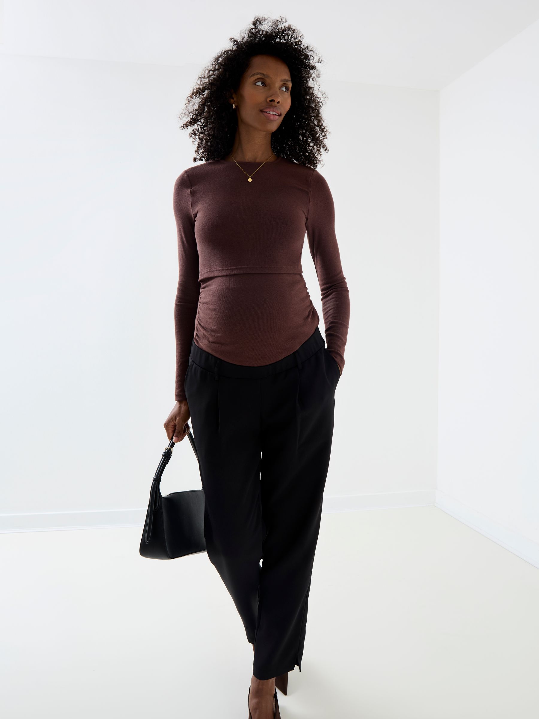 Black Tapered Twill Maternity Trousers - Image 3 of 4