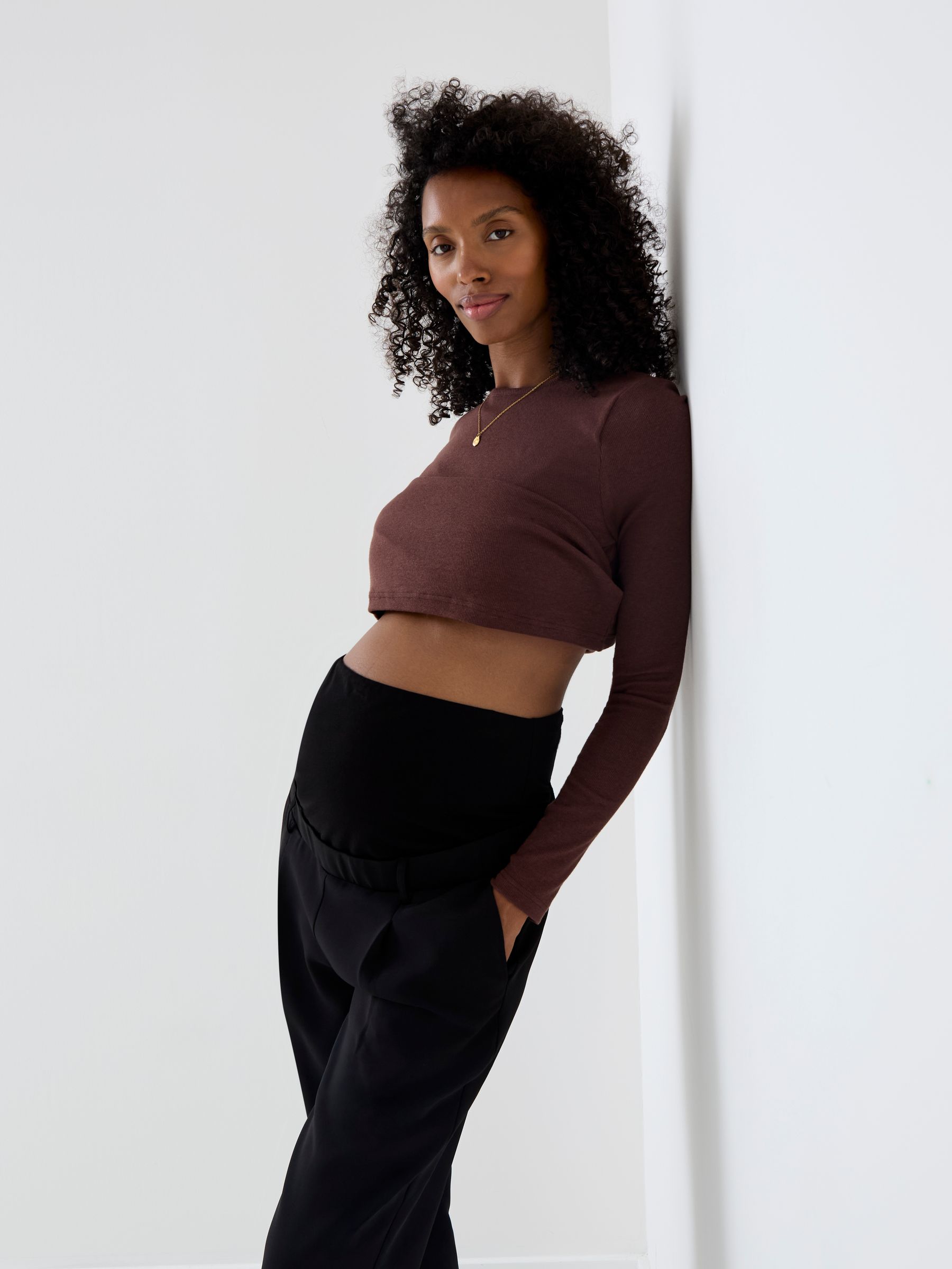 Black Tapered Twill Maternity Trousers - Image 4 of 4
