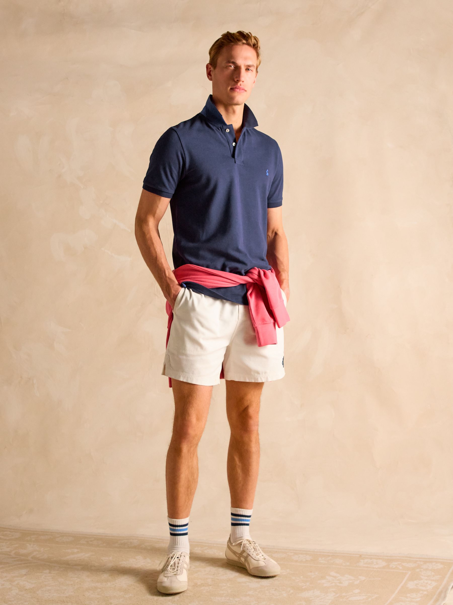 Woody Navy Cotton Pique Polo Shirt - Image 7 of 8