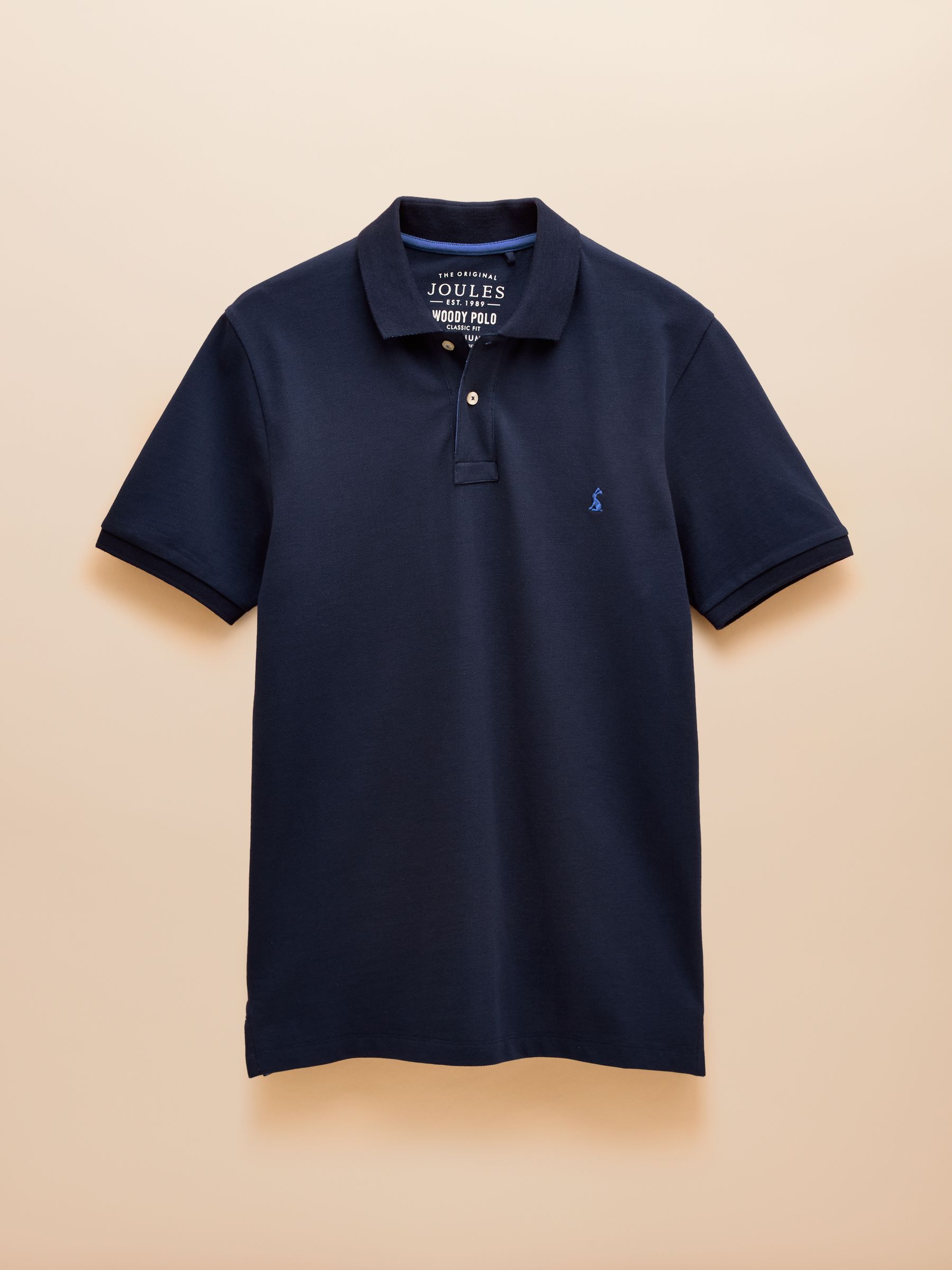 Woody Navy Cotton Pique Polo Shirt - Image 8 of 8
