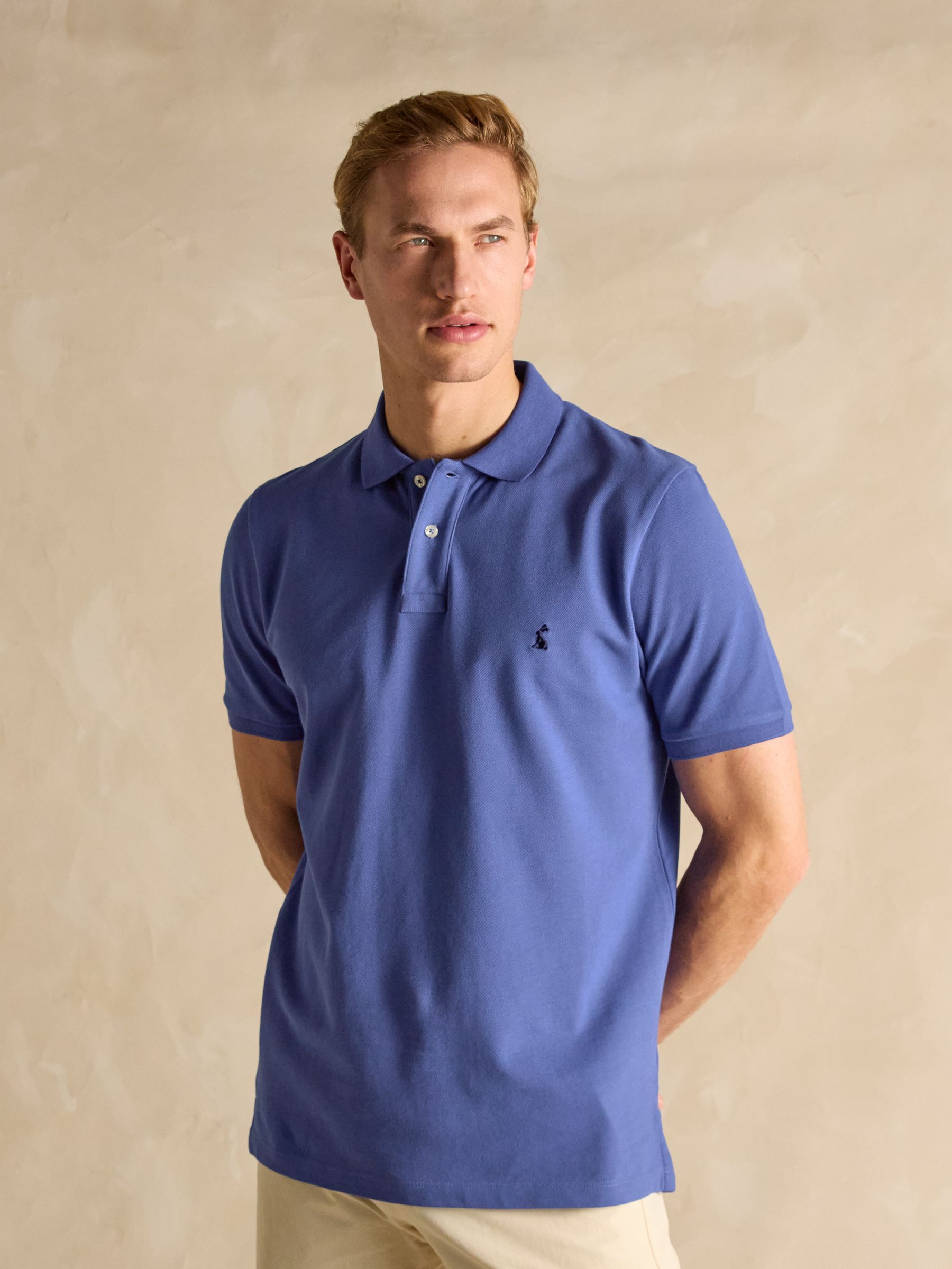 Woody Dark Blue Cotton Pique Polo Shirt - Image 1 of 8