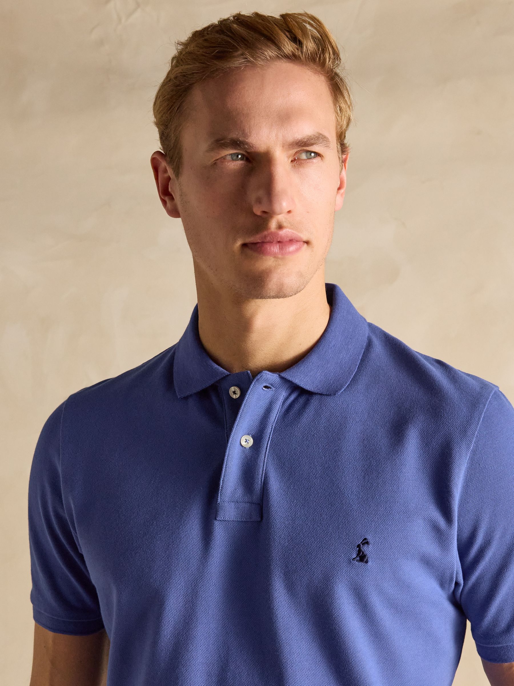 Woody Dark Blue Cotton Pique Polo Shirt - Image 3 of 8