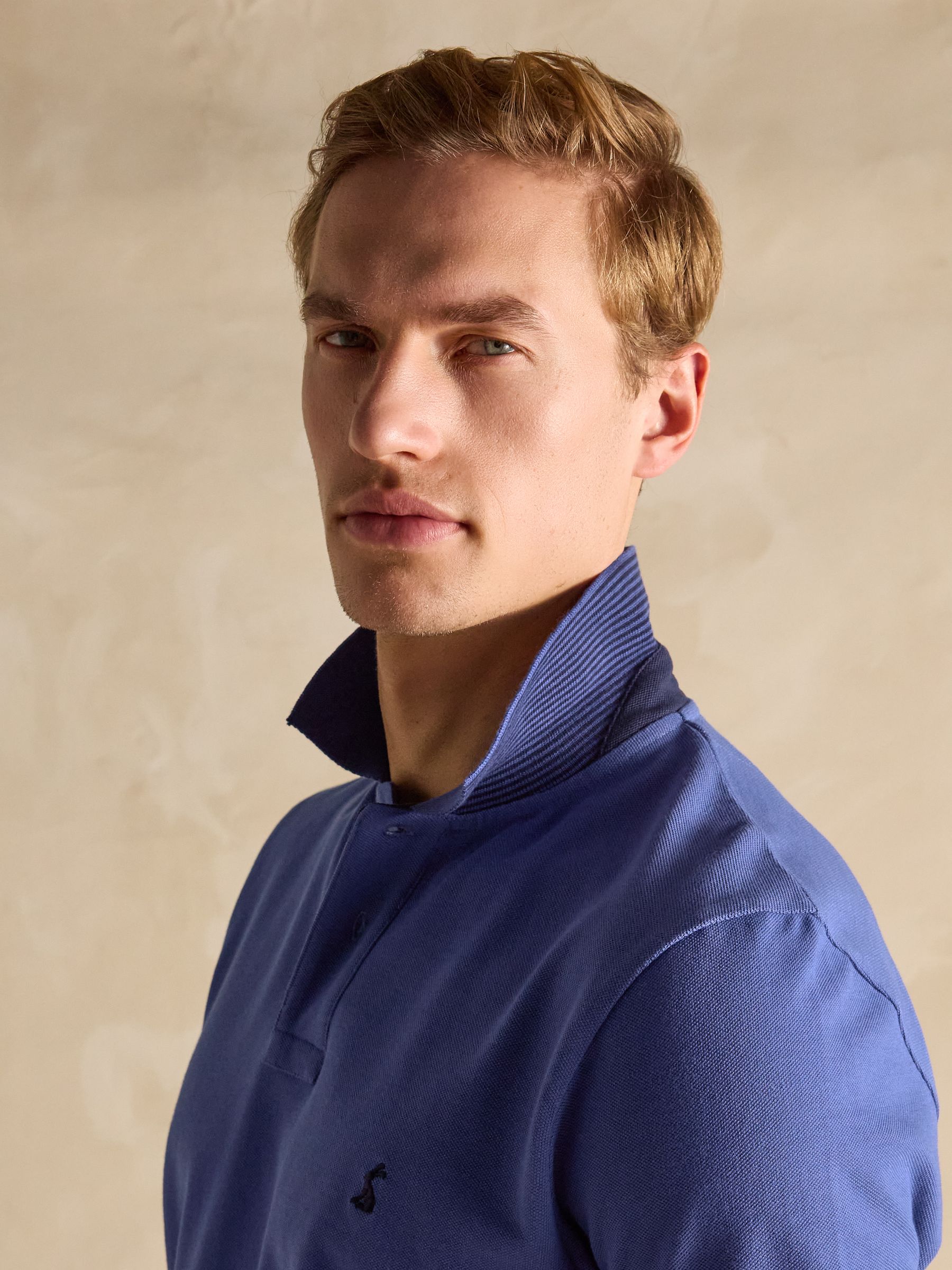 Woody Dark Blue Cotton Pique Polo Shirt - Image 5 of 8