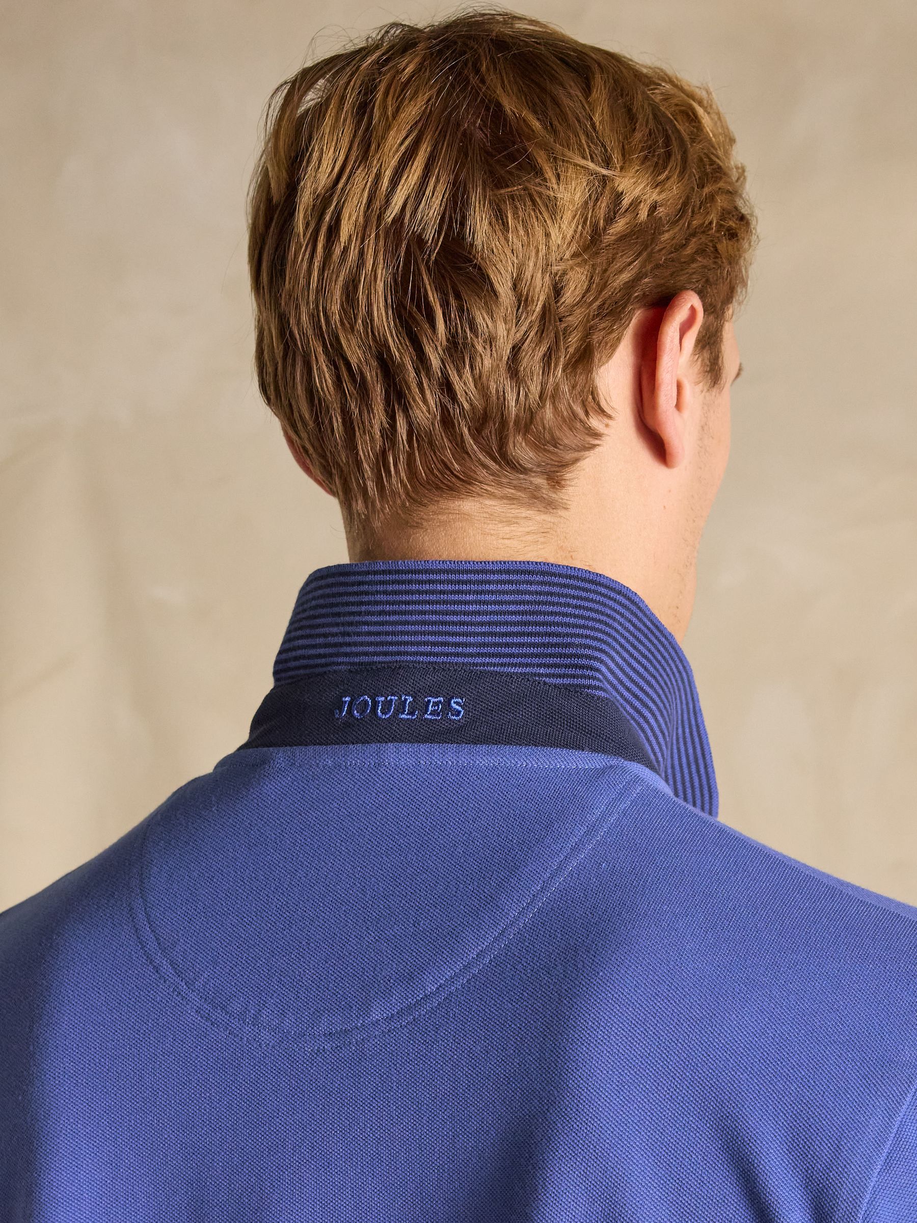 Woody Dark Blue Cotton Pique Polo Shirt - Image 6 of 8