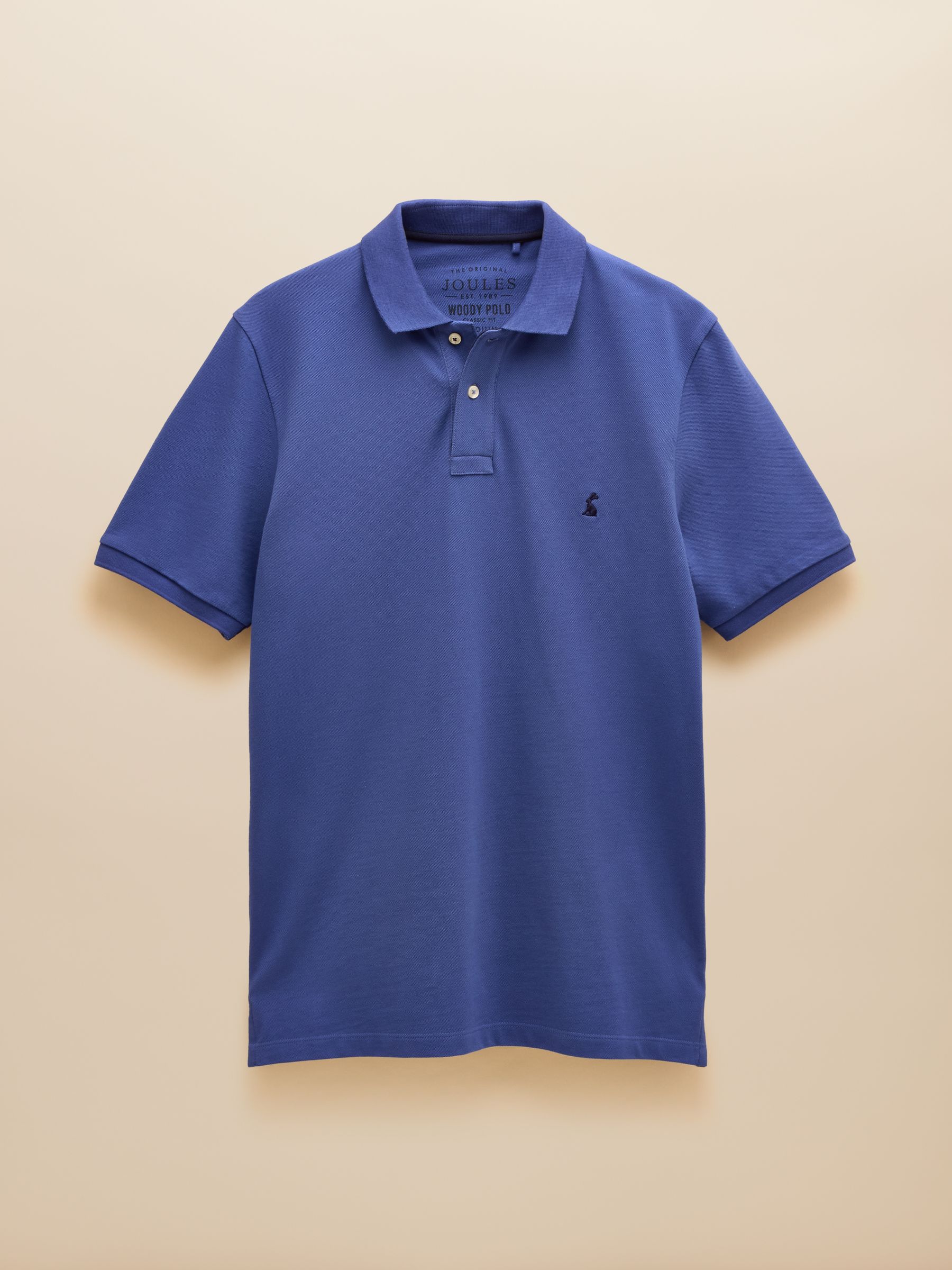 Woody Dark Blue Cotton Pique Polo Shirt - Image 8 of 8