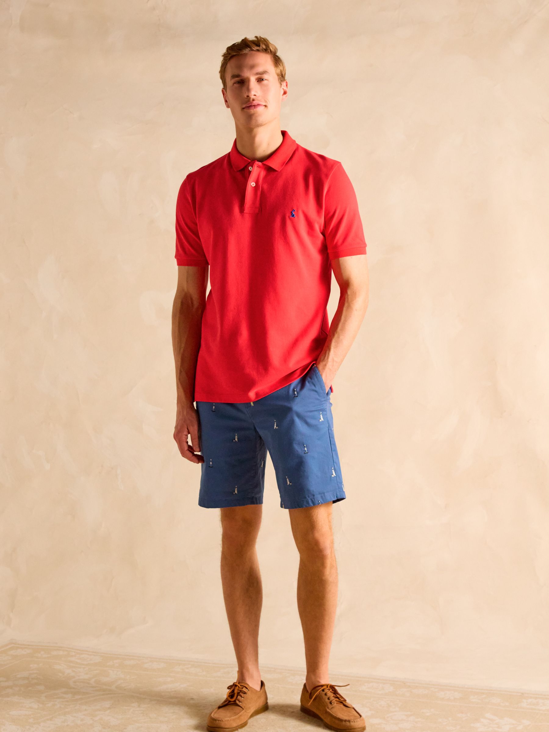 Woody Red Cotton Pique Polo Shirt - Image 4 of 8