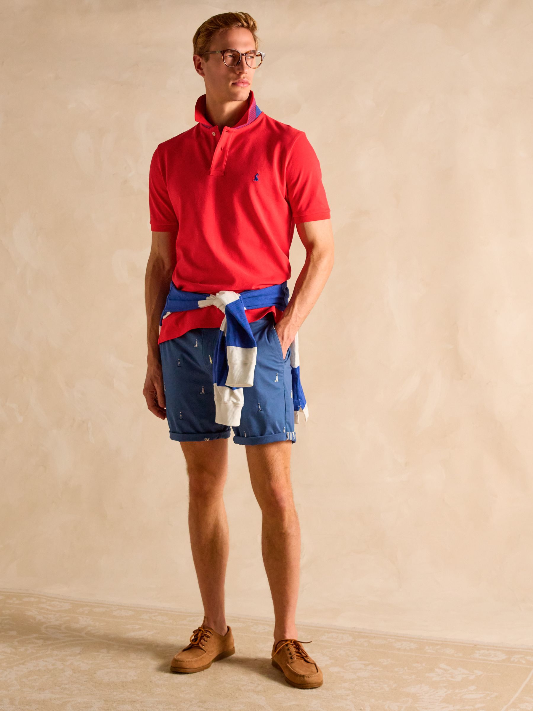 Woody Red Cotton Pique Polo Shirt - Image 7 of 8