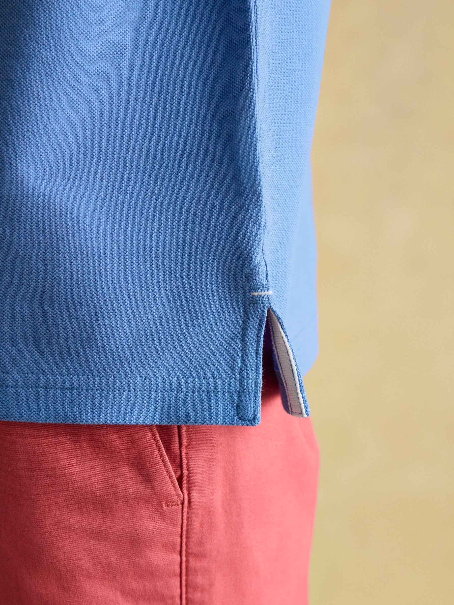 Woody Light Blue Cotton Pique Polo Shirt - Image 6 of 8