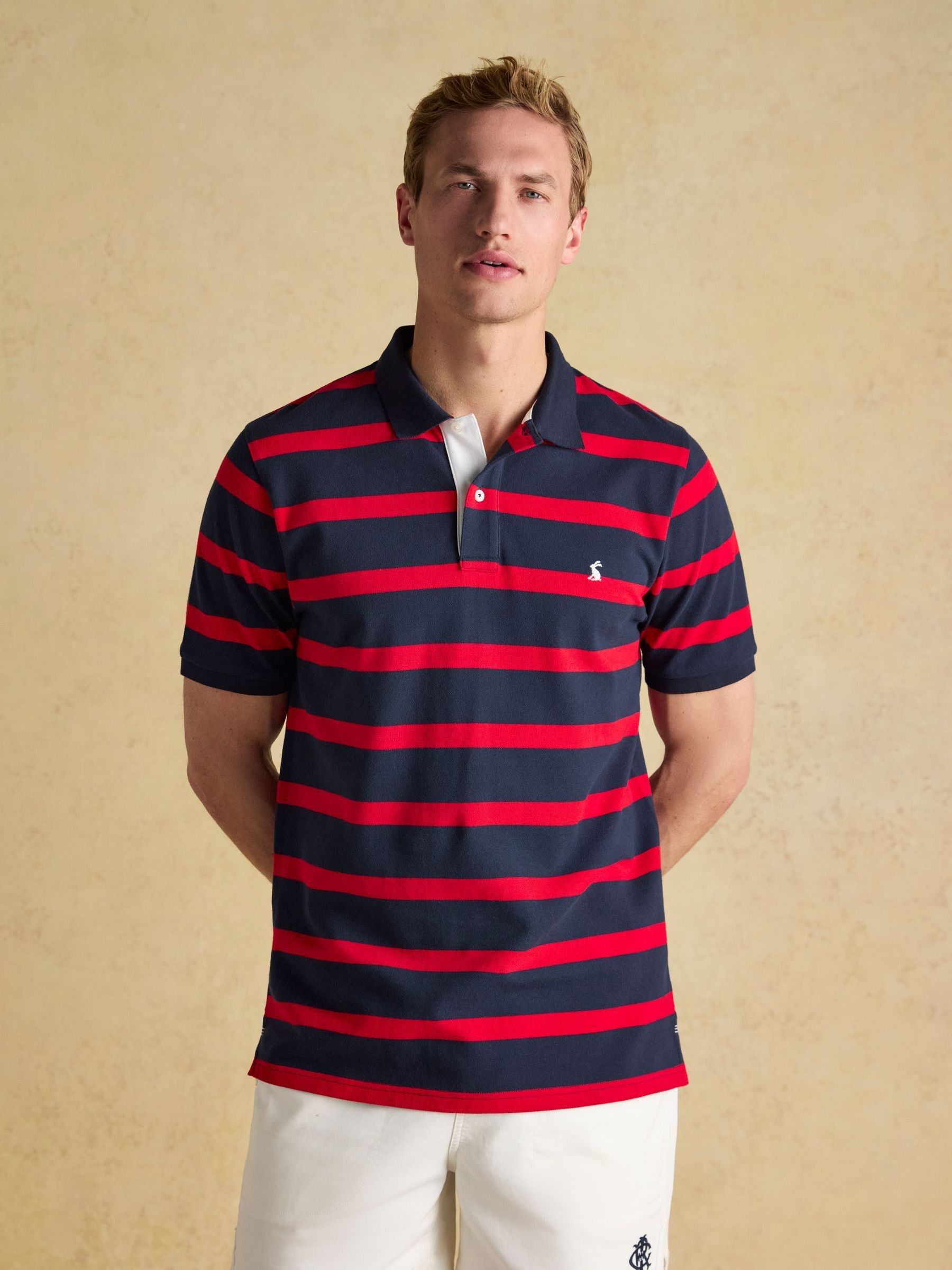 Woody Red Stripe Cotton Pique Polo Shirt - Image 1 of 9