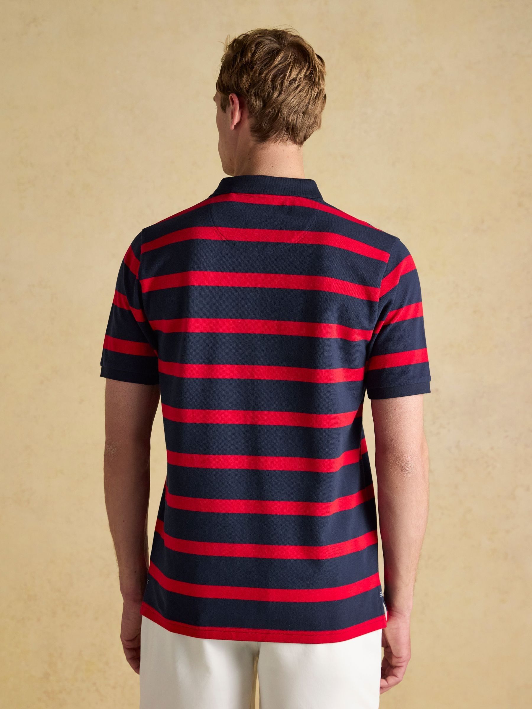 Woody Red Stripe Cotton Pique Polo Shirt - Image 2 of 9