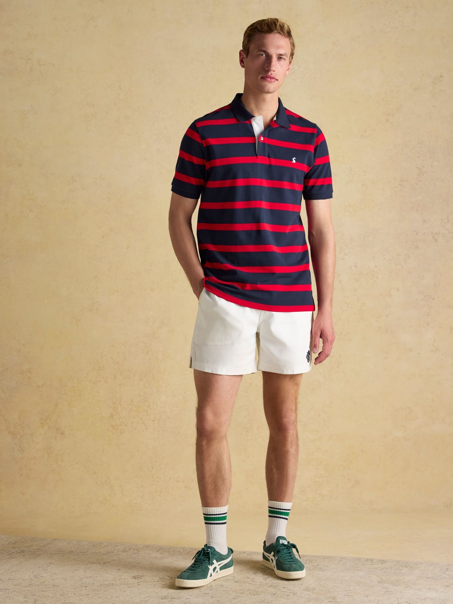 Woody Red Stripe Cotton Pique Polo Shirt - Image 3 of 9
