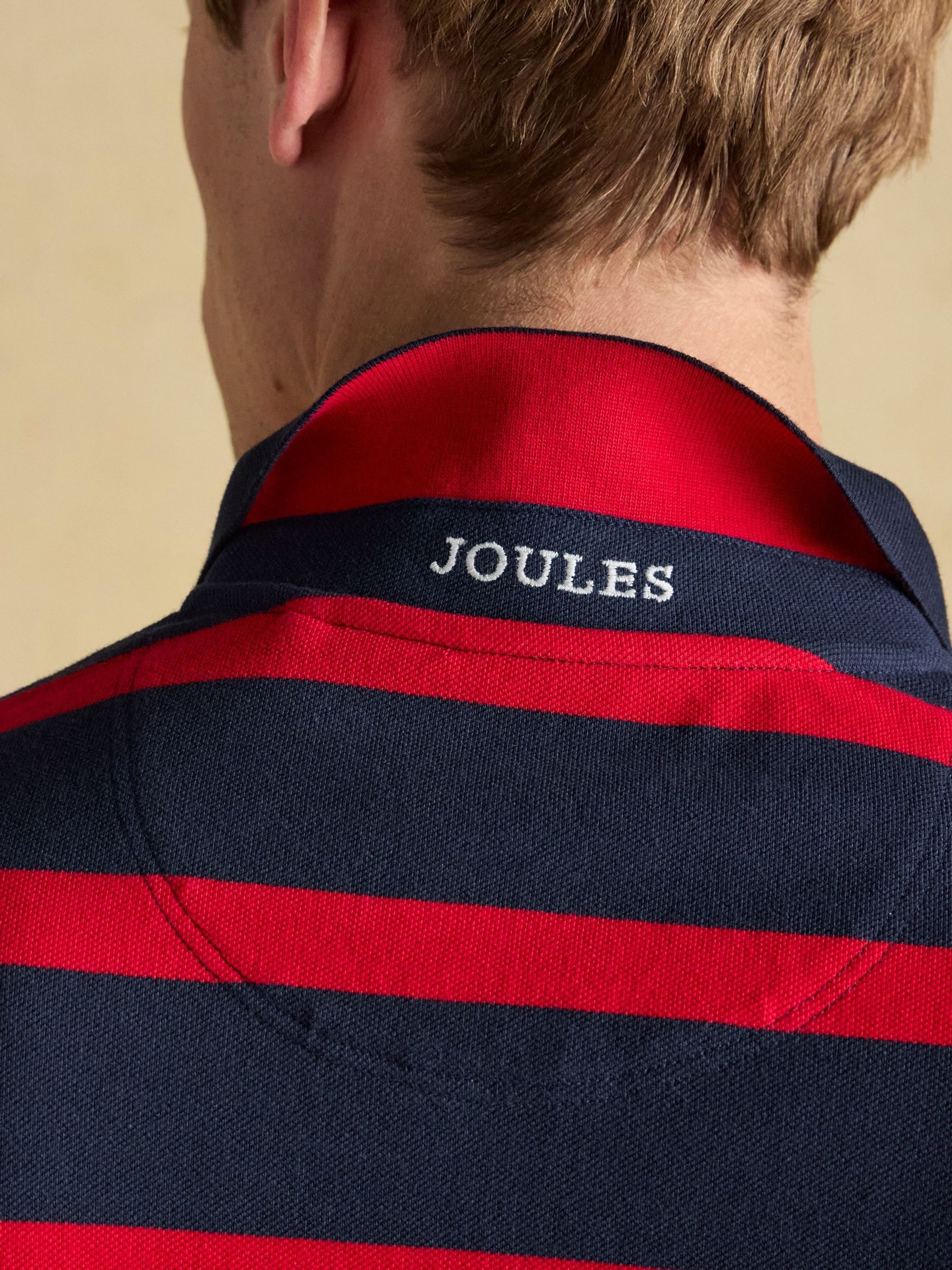 Woody Red Stripe Cotton Pique Polo Shirt - Image 8 of 9