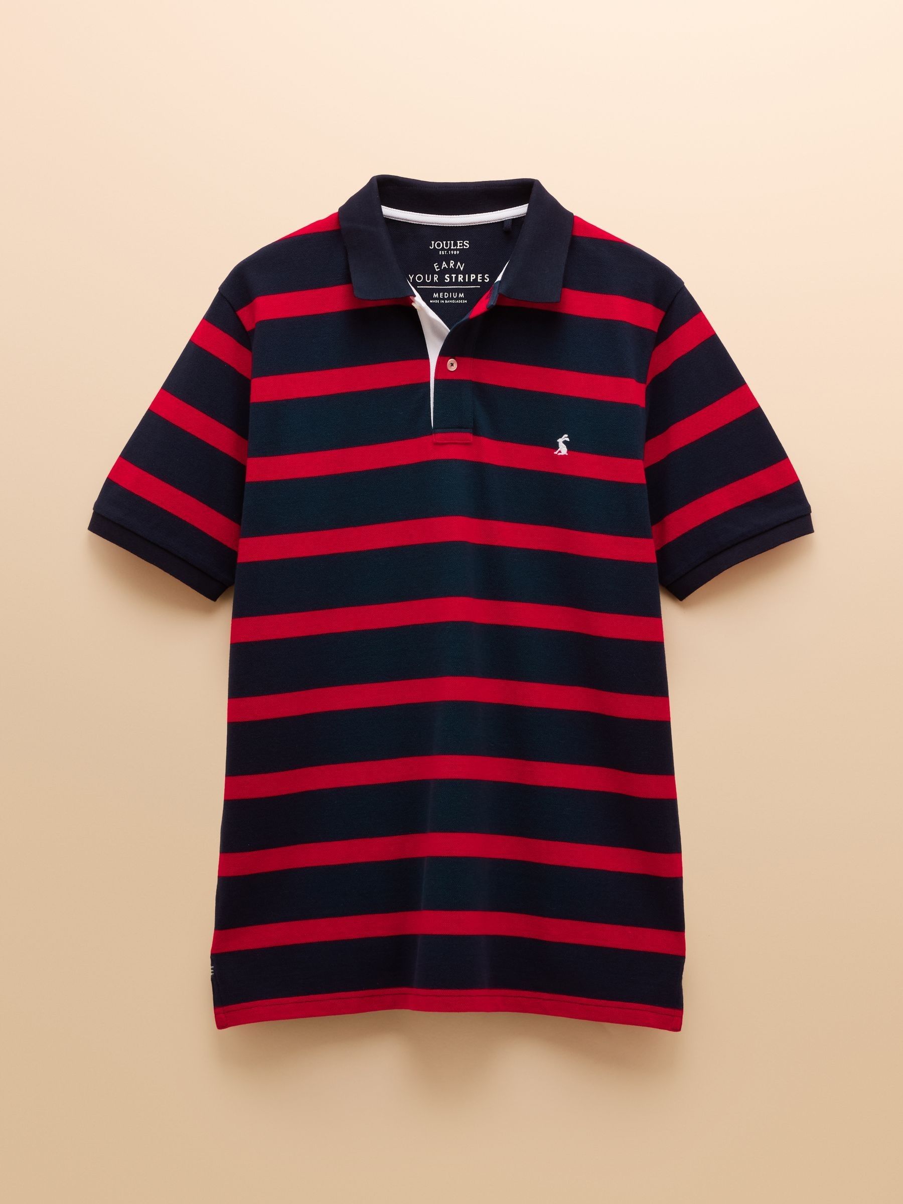 Woody Red Stripe Cotton Pique Polo Shirt - Image 9 of 9