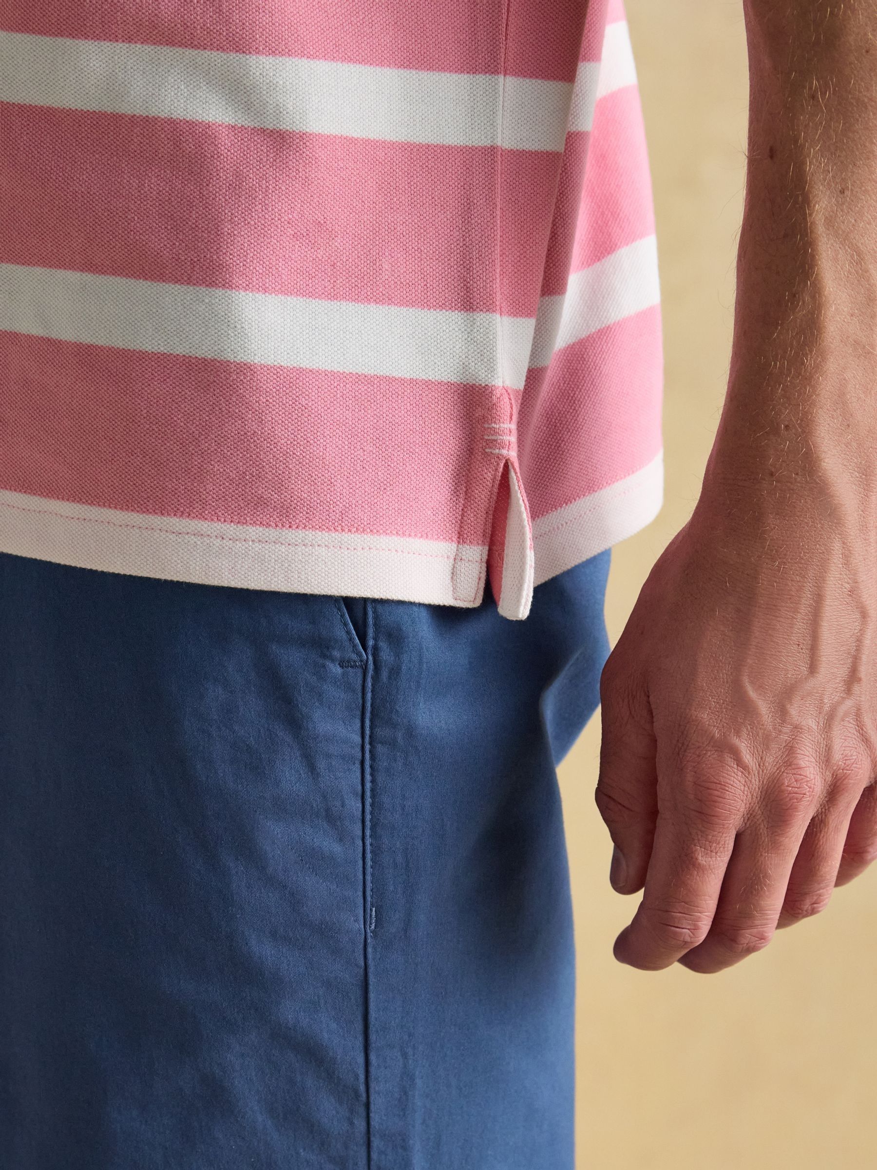 Woody Pink Stripe Cotton Pique Polo Shirt - Image 8 of 9