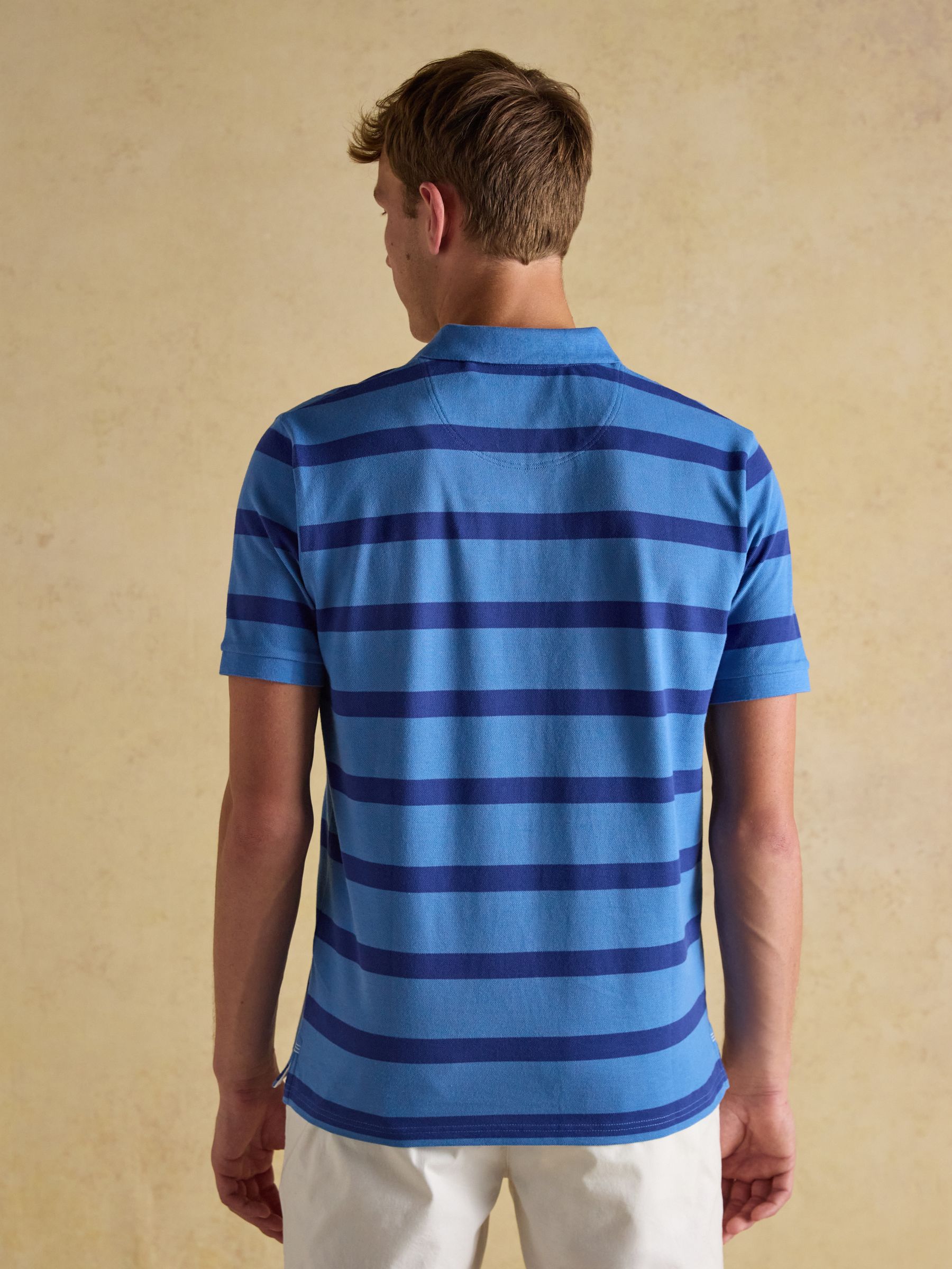 Woody Blue Stripe Cotton Pique Polo Shirt - Image 2 of 7