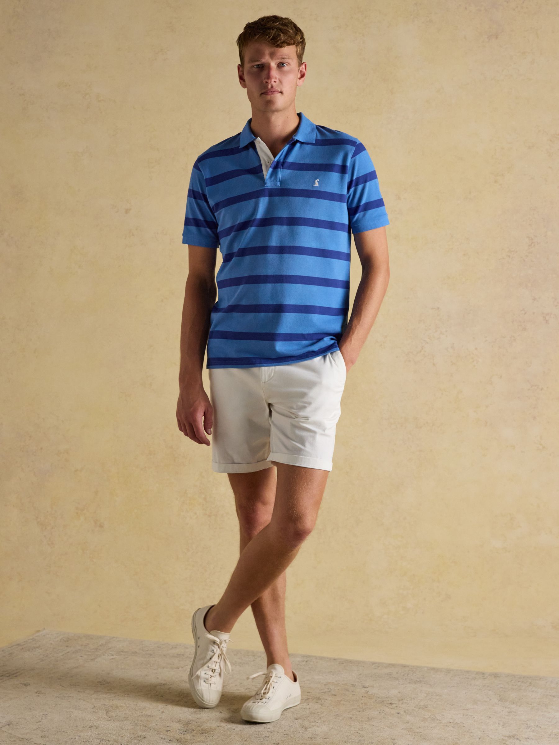 Woody Blue Stripe Cotton Pique Polo Shirt - Image 5 of 7