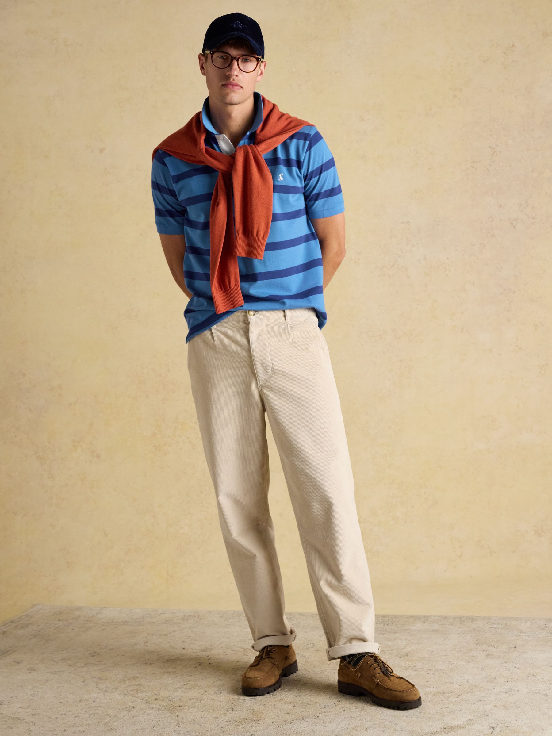 Woody Blue Stripe Cotton Pique Polo Shirt - Image 8 of 9