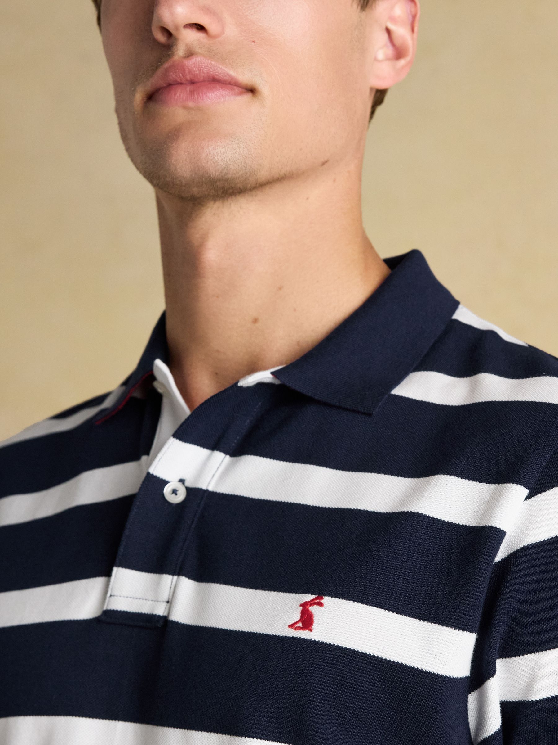 Woody Navy & White Cotton Pique Polo Shirt - Image 5 of 10