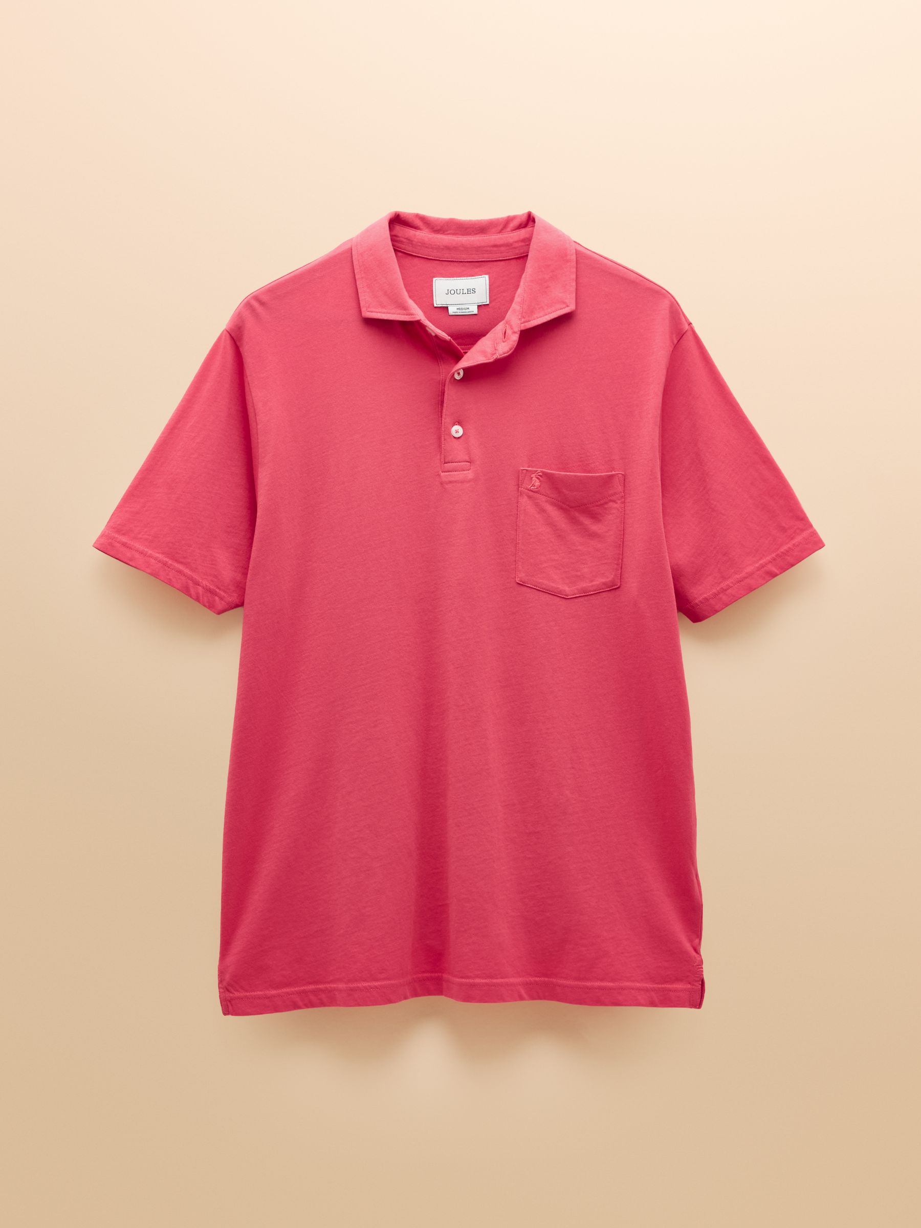 Emmett Rose Pink Soft Cotton Short Sleeve Polo Shirt with Pocket - Image 8 of 8 Emmett Rose Pink Soft Cotton Short Sleeve Polo Shirt with Pocket - Image 8 of 8