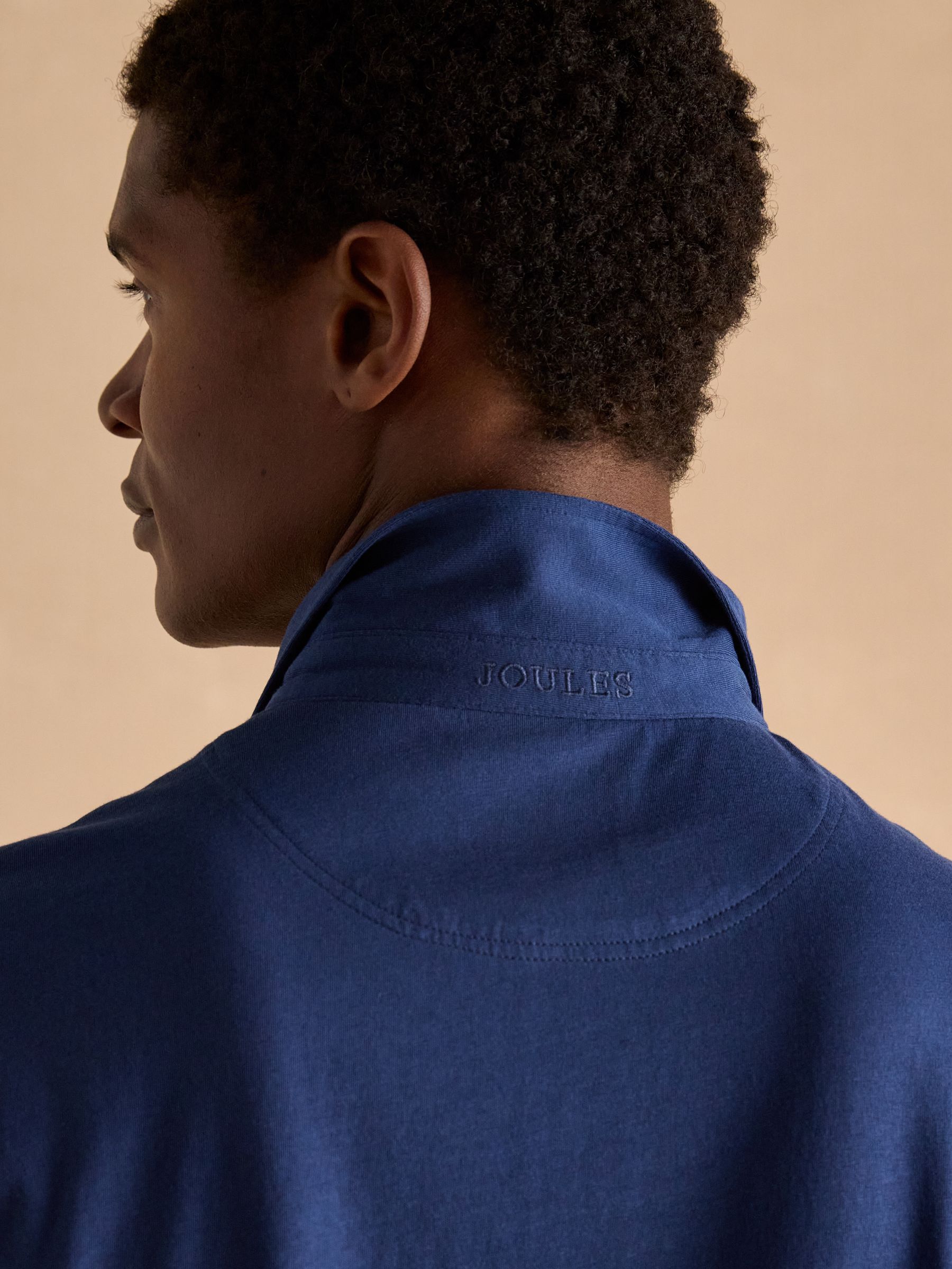 Emmett Navy Soft Cotton Short Sleeve Polo Shirt with Pocket - Image 5 of 6