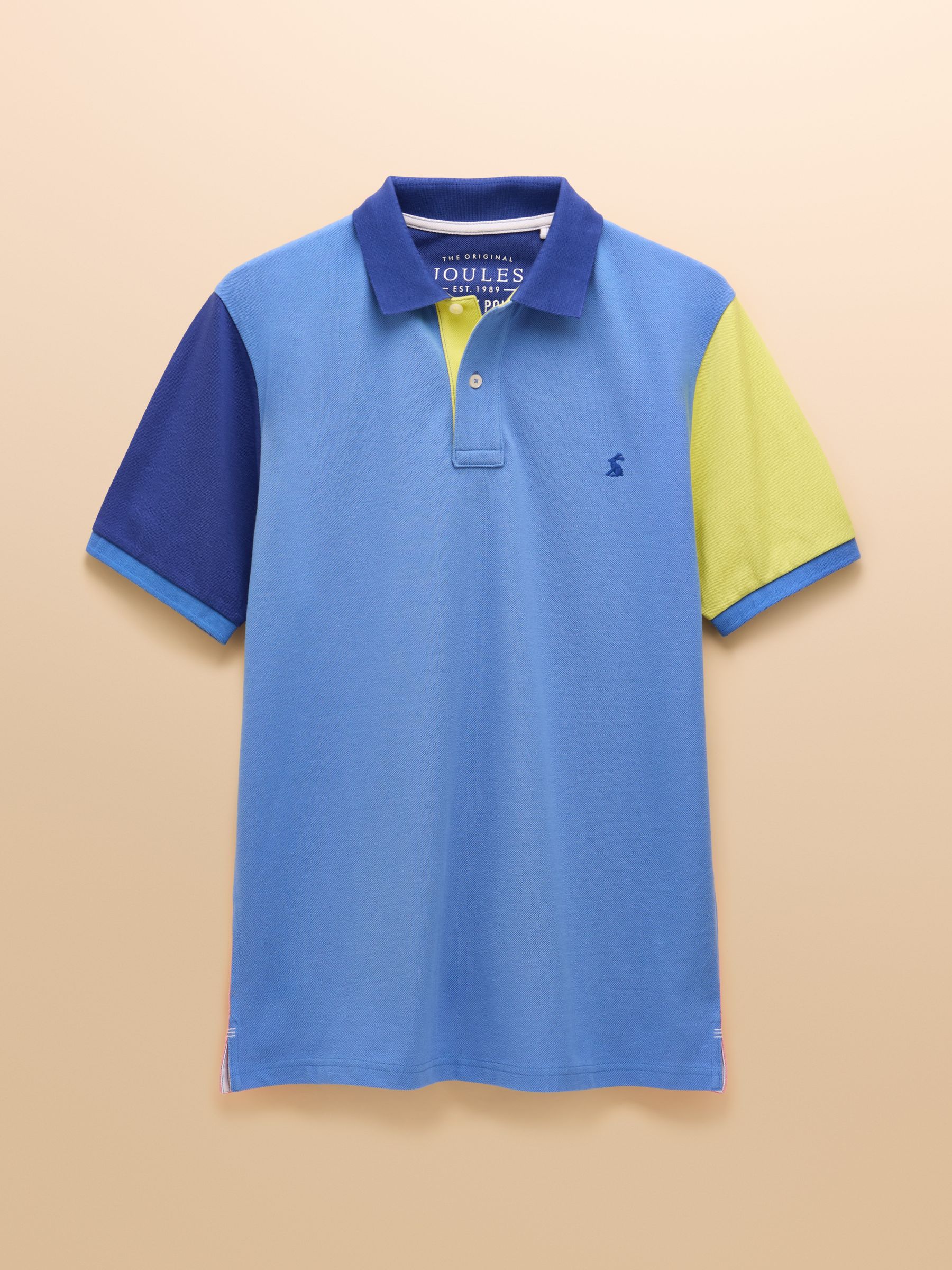 Woody Blue Colourblock Cotton Pique Polo Shirt - Image 8 of 8