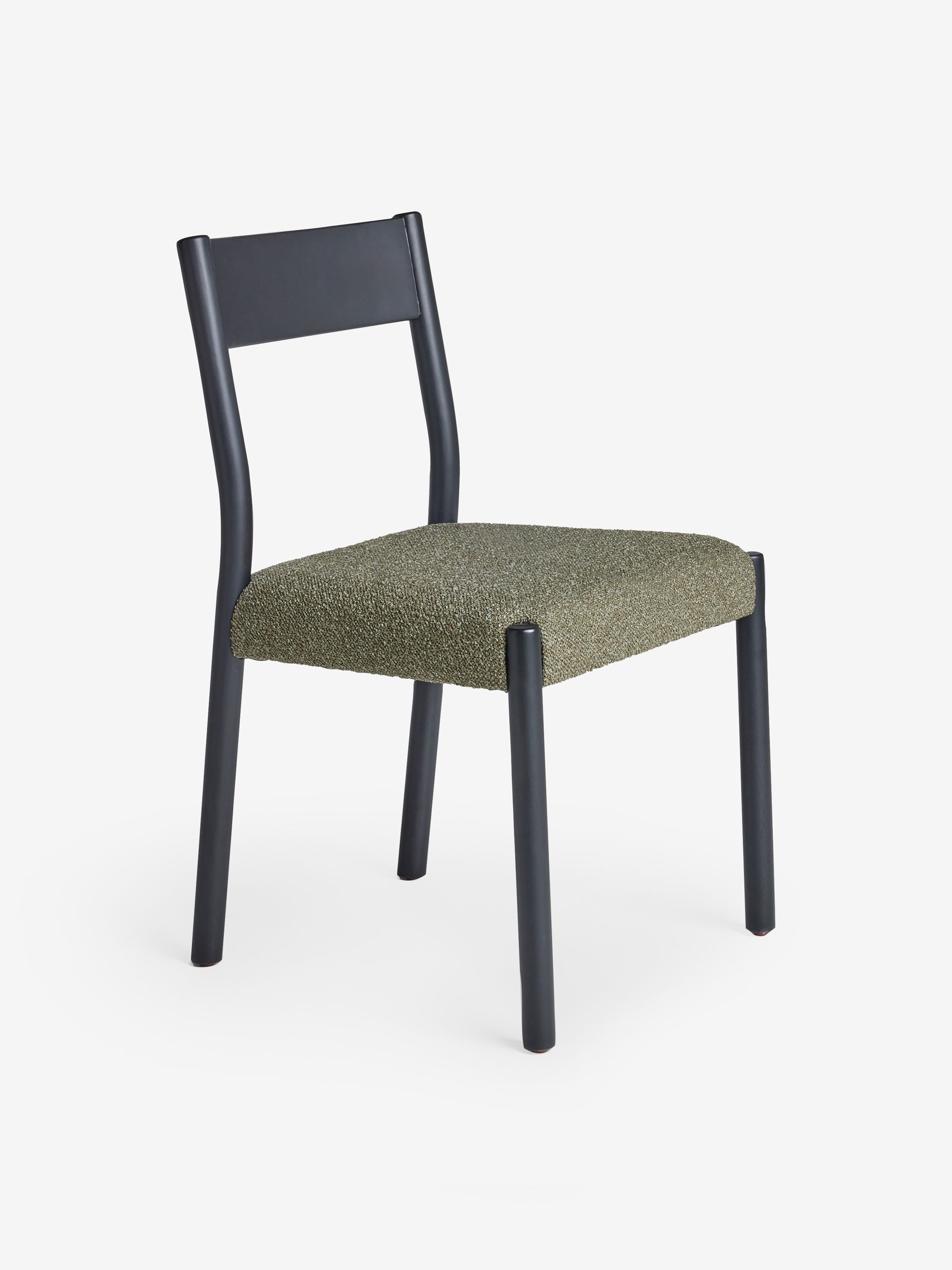 Set of 2 Rhye Dining Chair in Black and Green Boucle - Image 4 of 5
