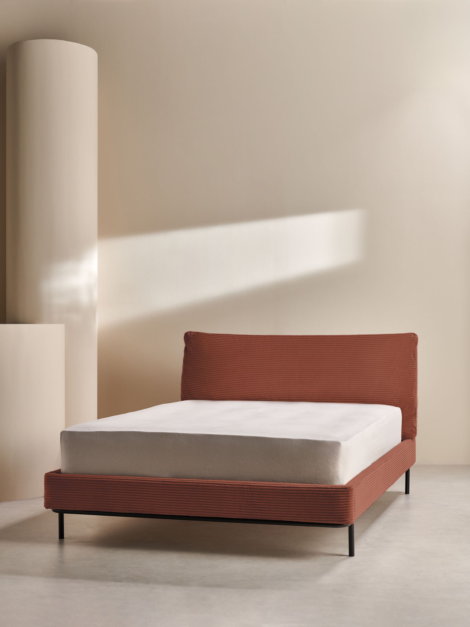 Harlow Bed Frame in Orange Corduroy - Image 2 of 4