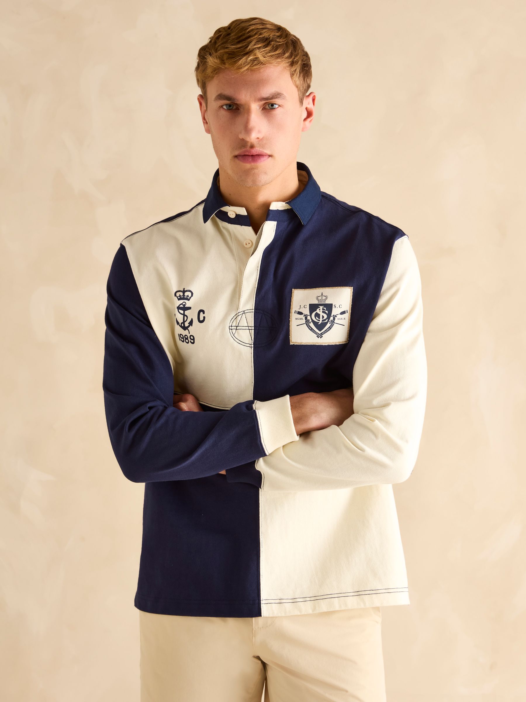 Harlequin Cream/Navy Rugby Club Shirt - Image 1 of 6