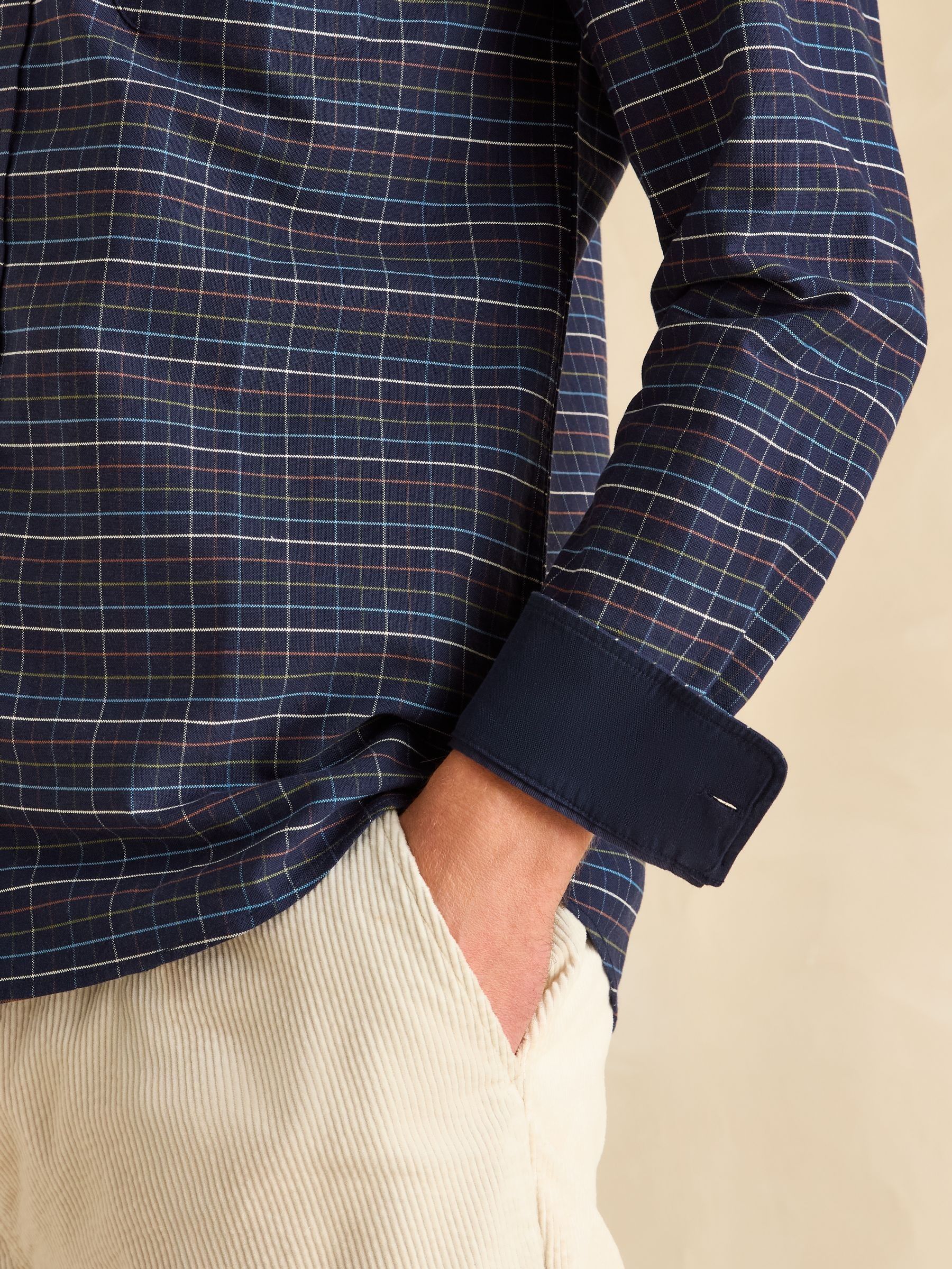 Oxford Navy Blue Check Long Sleeve - Image 10 of 11