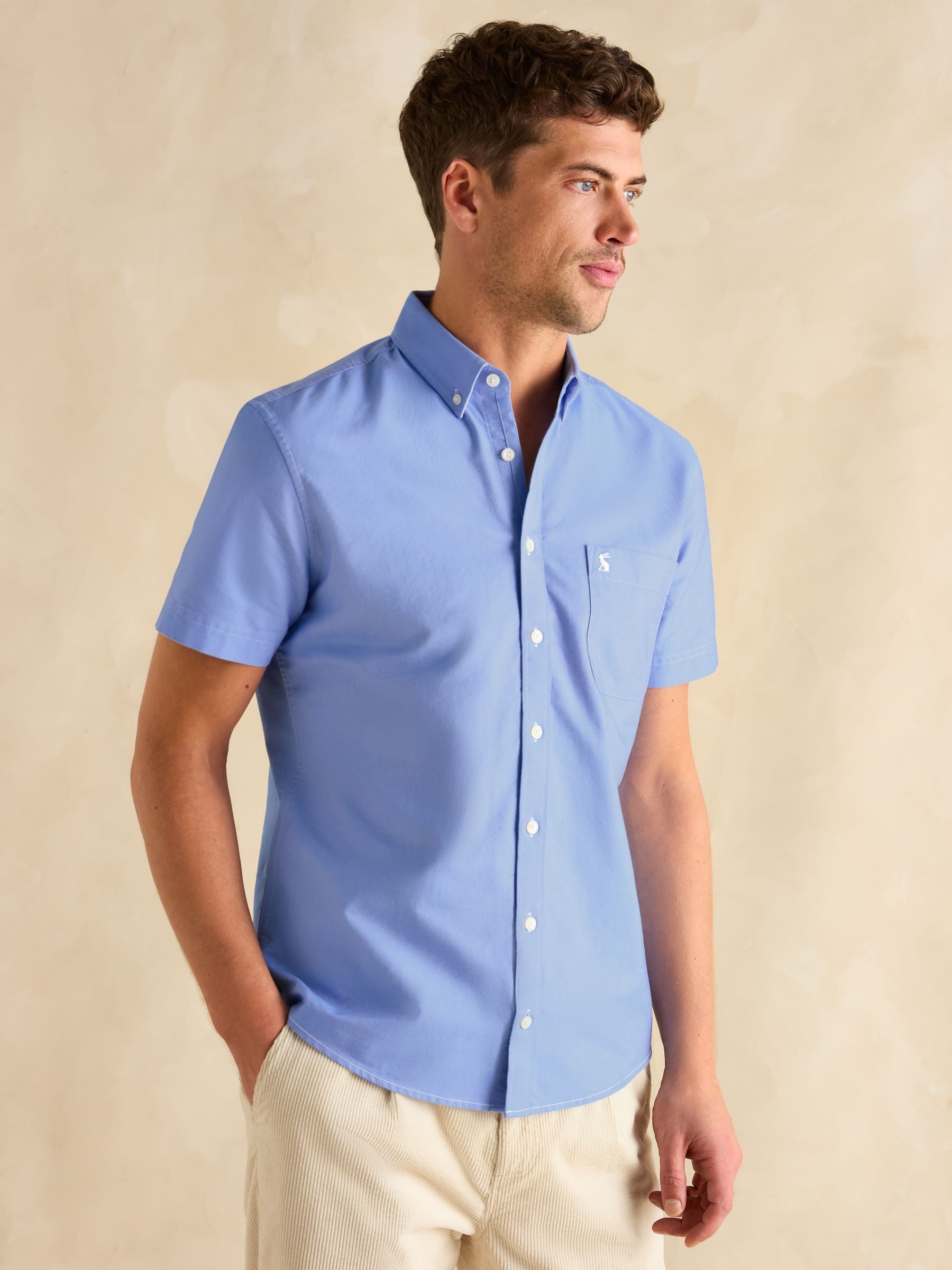 Oxford Blue Short Sleeve Classic Fit Shirt - Image 3 of 9