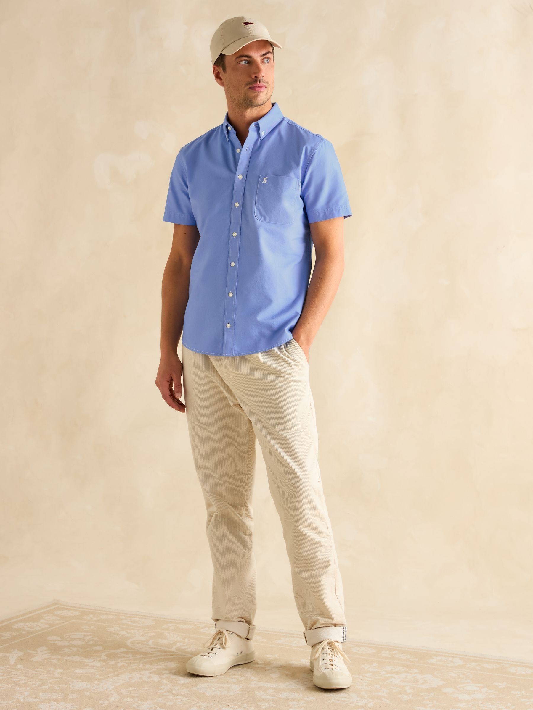 Oxford Blue Short Sleeve Classic Fit Shirt - Image 6 of 9